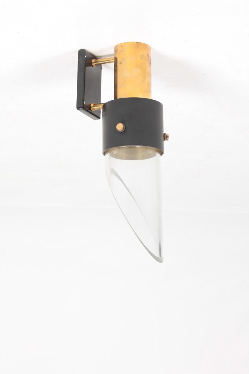 Brass Pair of Danish Design Midcentury Wall Sconces by Kay Kørbing, 1960s For Sale