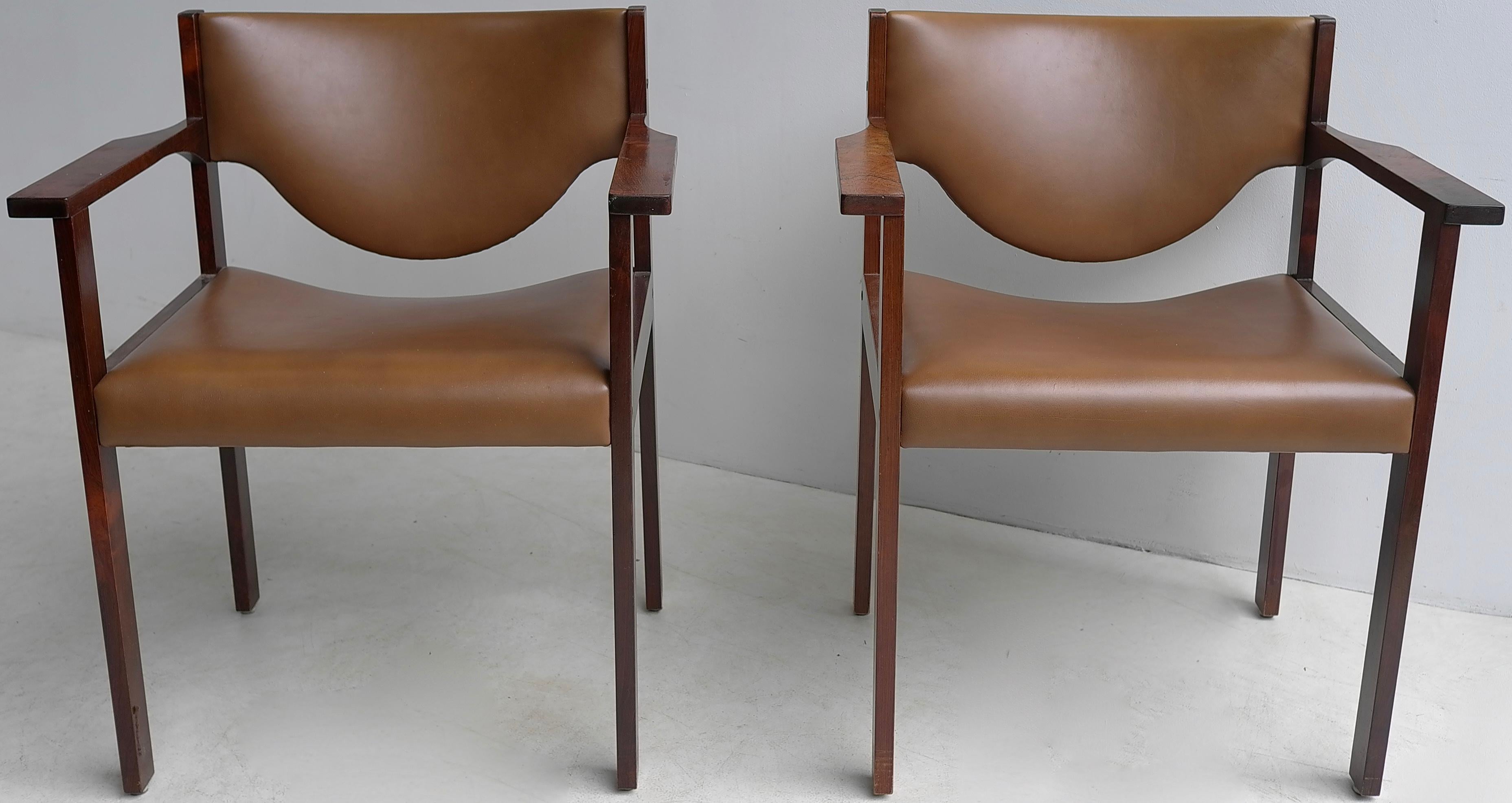 Pair of Danish Desk Chairs in Rosewood and Cognac Leather In Excellent Condition In Den Haag, NL