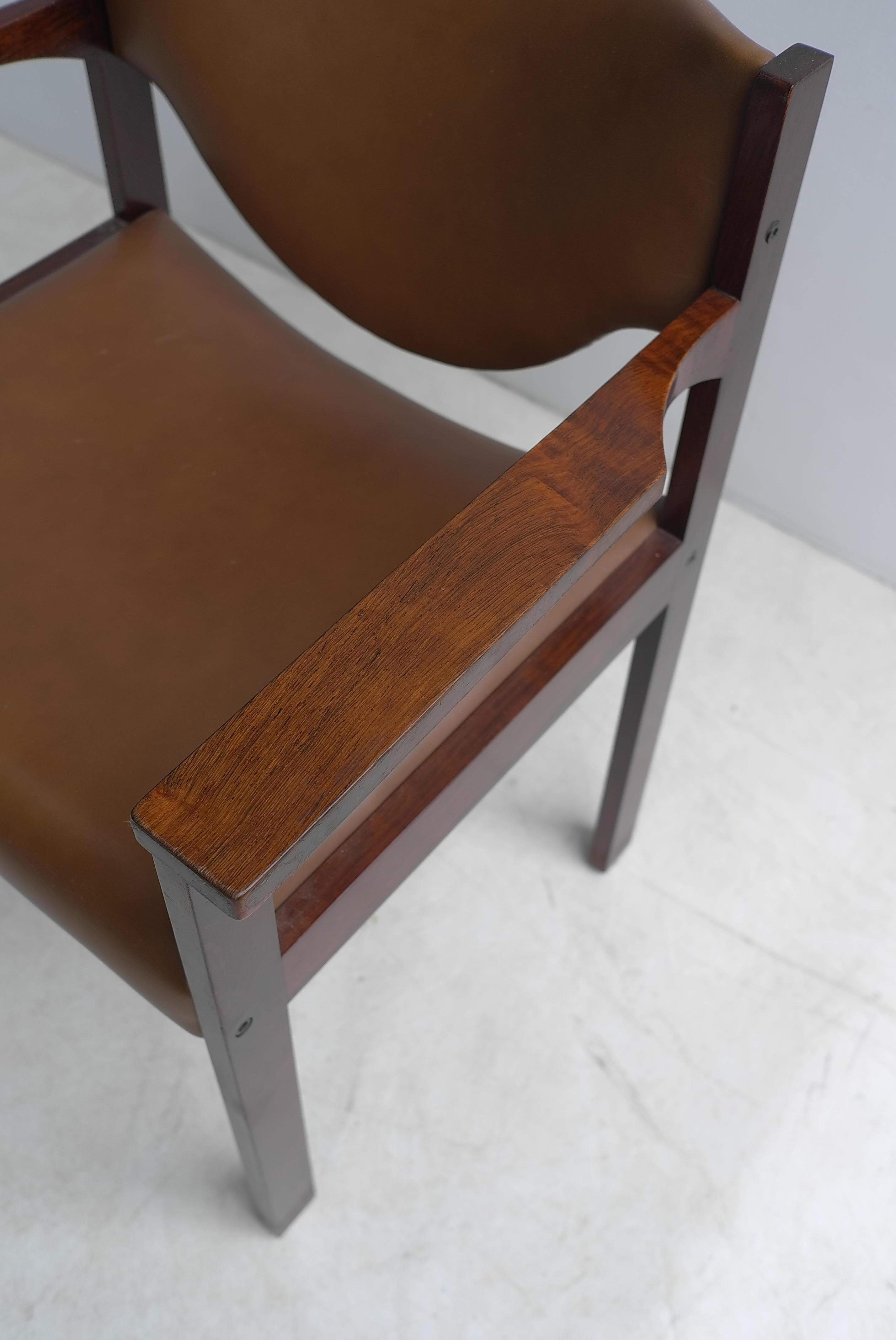 Pair of Danish Desk Chairs in Rosewood and Cognac Leather 2