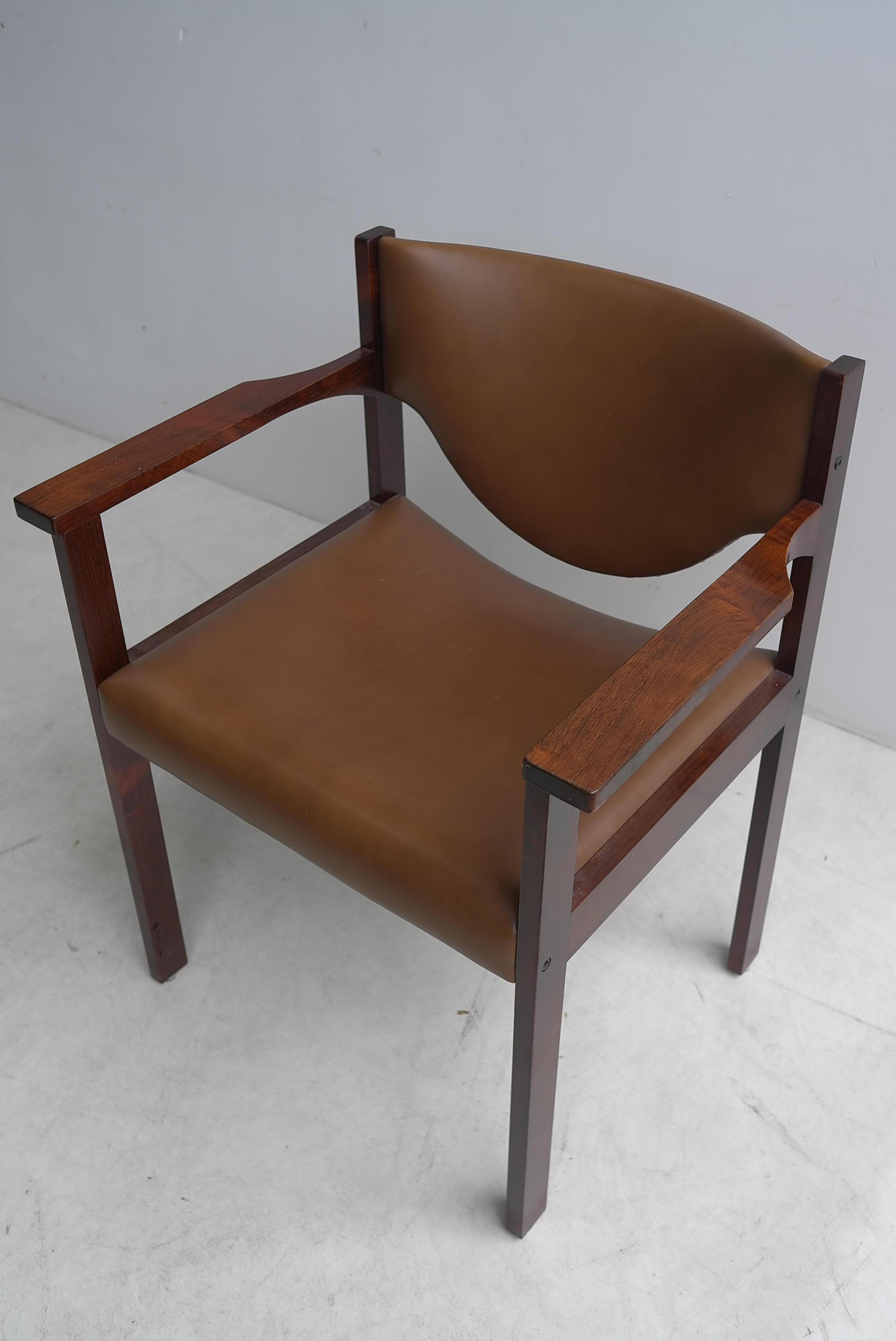 Pair of Danish Desk Chairs in Rosewood and Cognac Leather 3