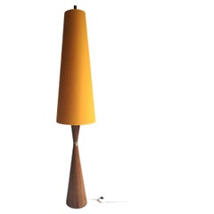 Pair of Danish Diabolo Floor Lamps with New Upholstered Lampshades,  for Hayley