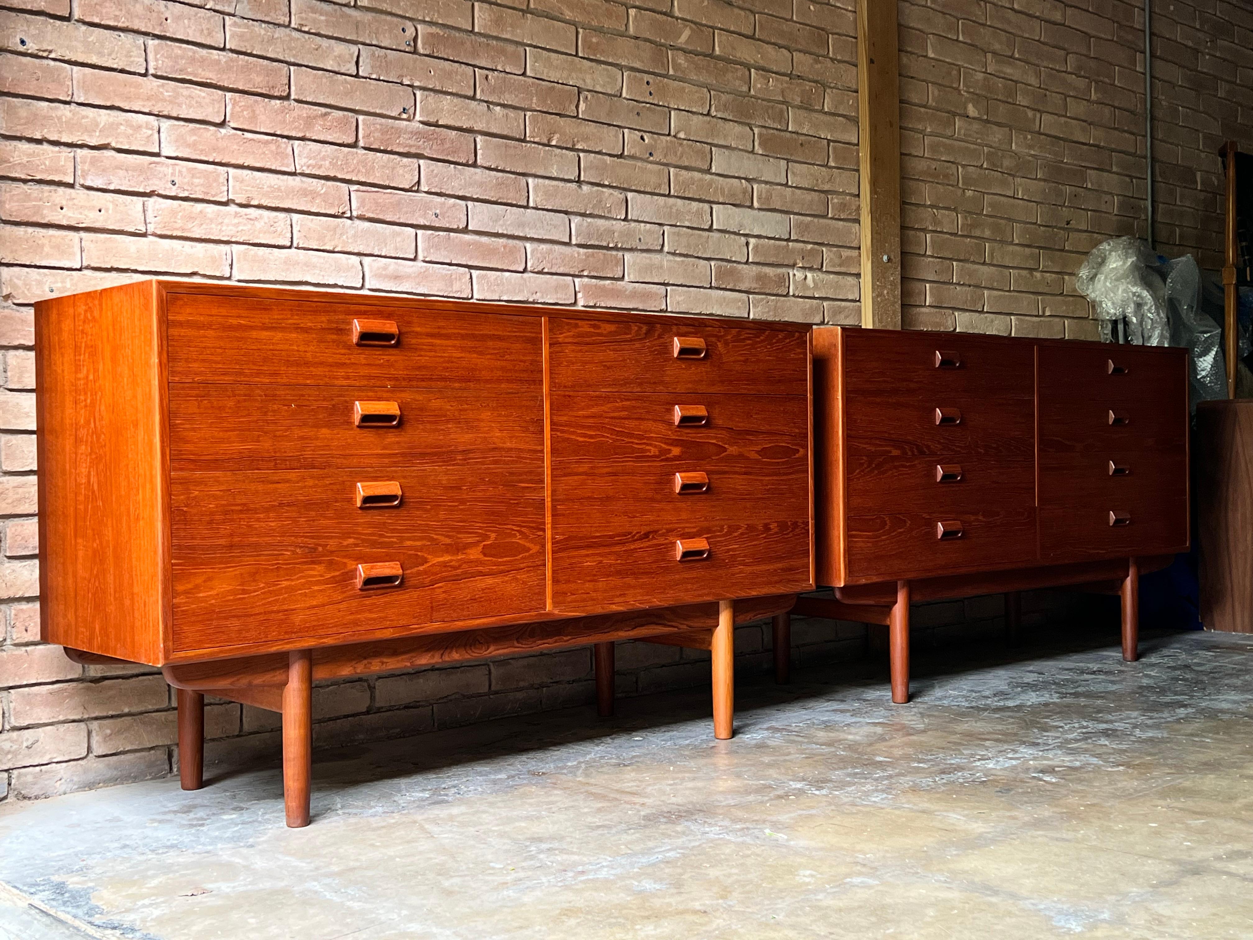 Pair of Danish Dressers by Borge Mogensen - Soborg Denmark, 1960s, Teak  For Sale 5