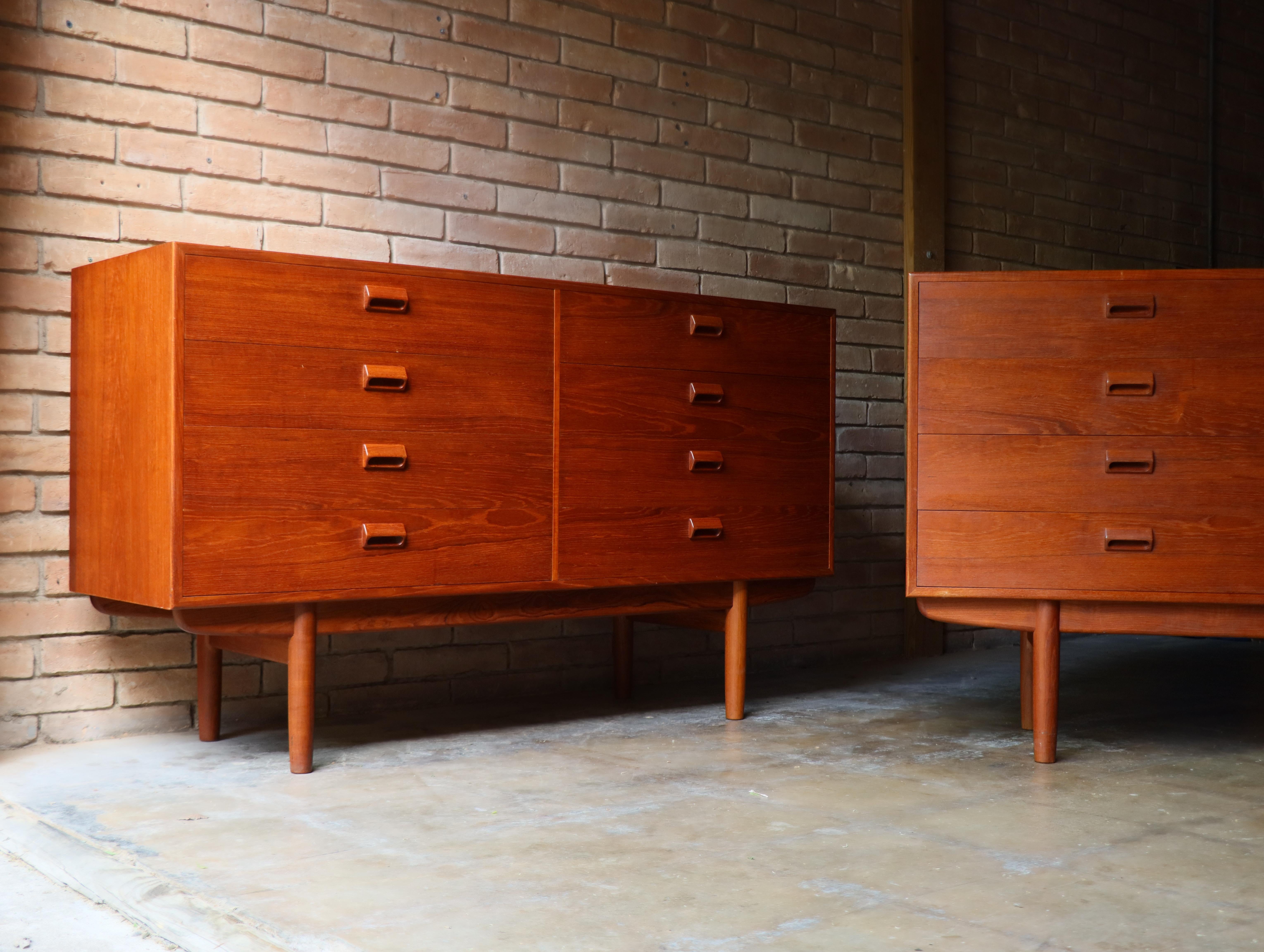 Mid-Century Modern Pair of Danish Dressers by Borge Mogensen - Soborg Denmark, 1960s, Teak  For Sale