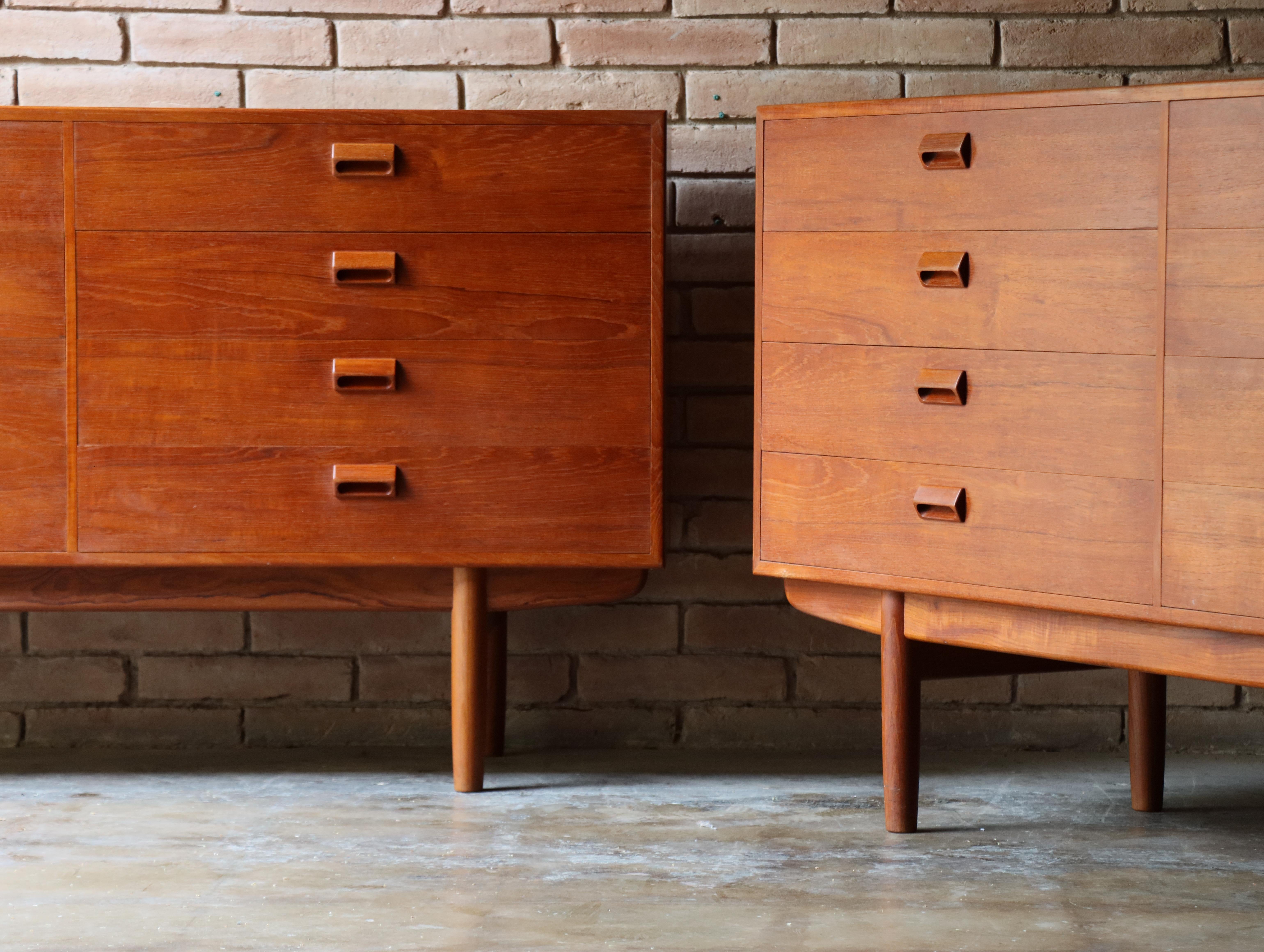 Pair of Danish Dressers by Borge Mogensen - Soborg Denmark, 1960s, Teak  In Good Condition For Sale In Round Rock, TX