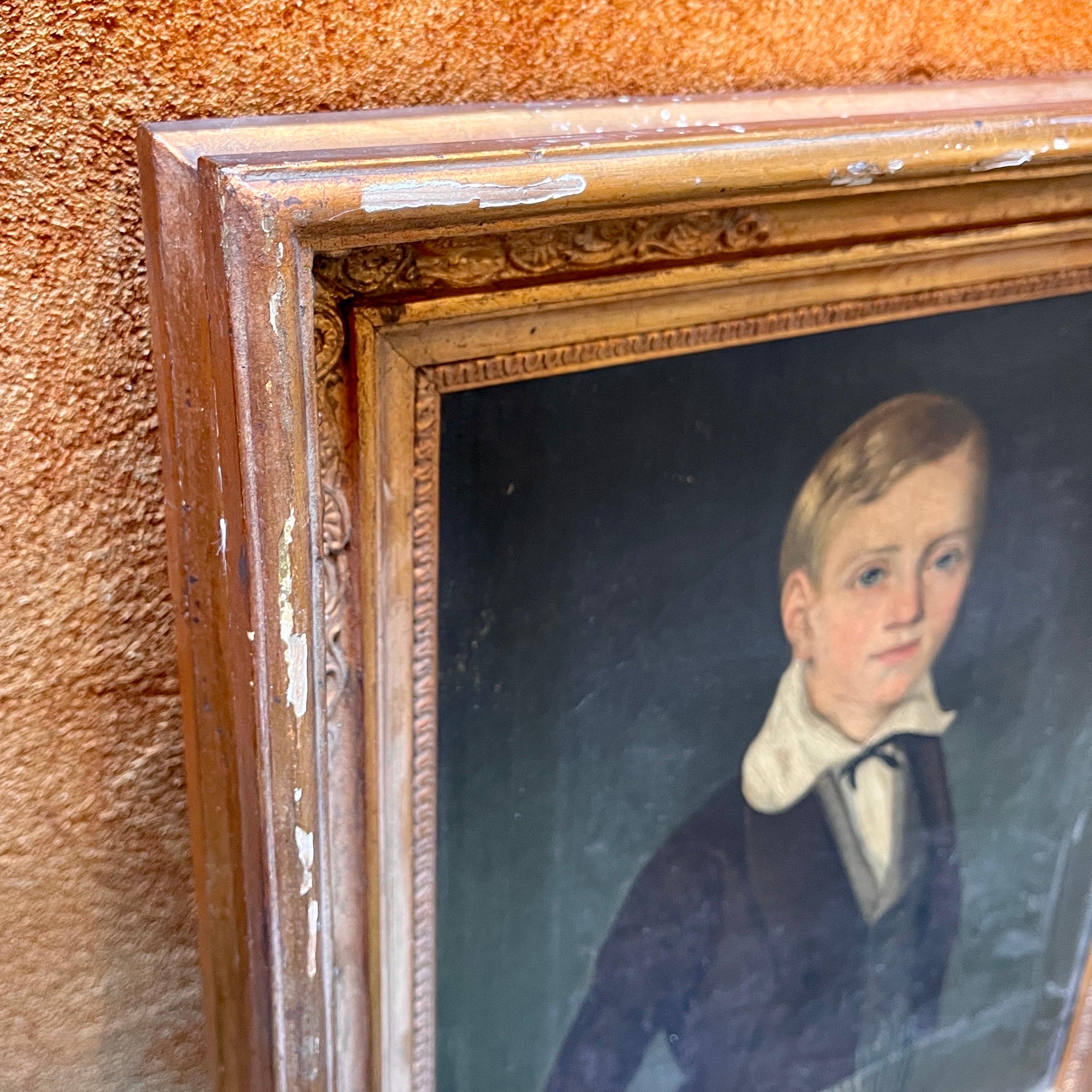 Paire de portraits d'enfants danois du début du 19e siècle Huile sur toile en vente 5