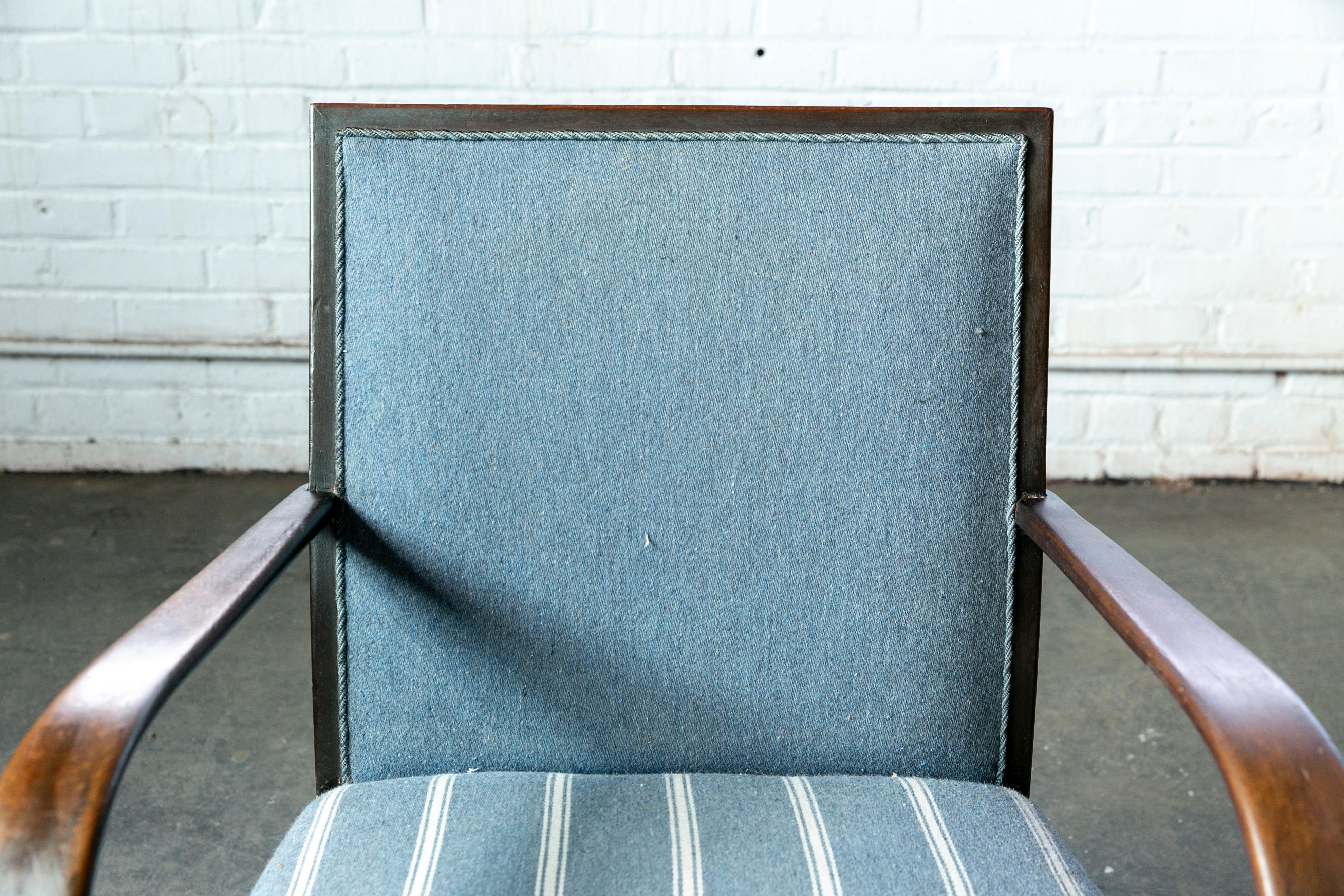 Paire de chaises basses danoises Mahagony du début du siècle ou Art Déco, années 1940 en vente 3