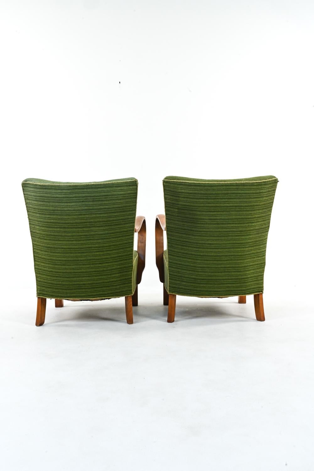 20th Century Pair of Danish Easy Chairs, c. 1950's