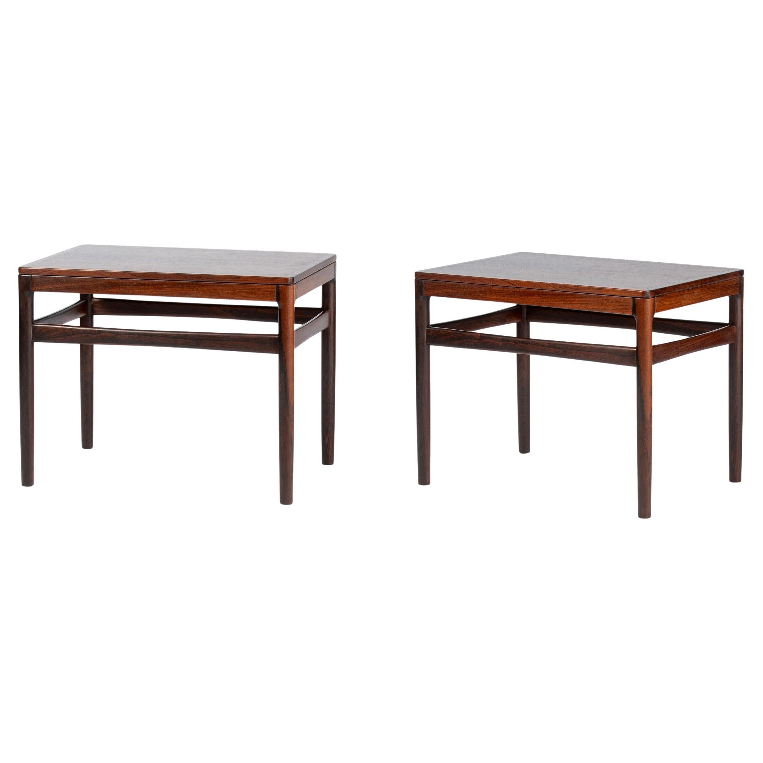 Pair of Danish Edmund Jorgensen Rosewood Side Tables c1950s