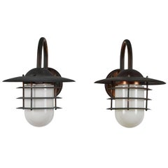 Retro Pair of Danish Exterior Sconces
