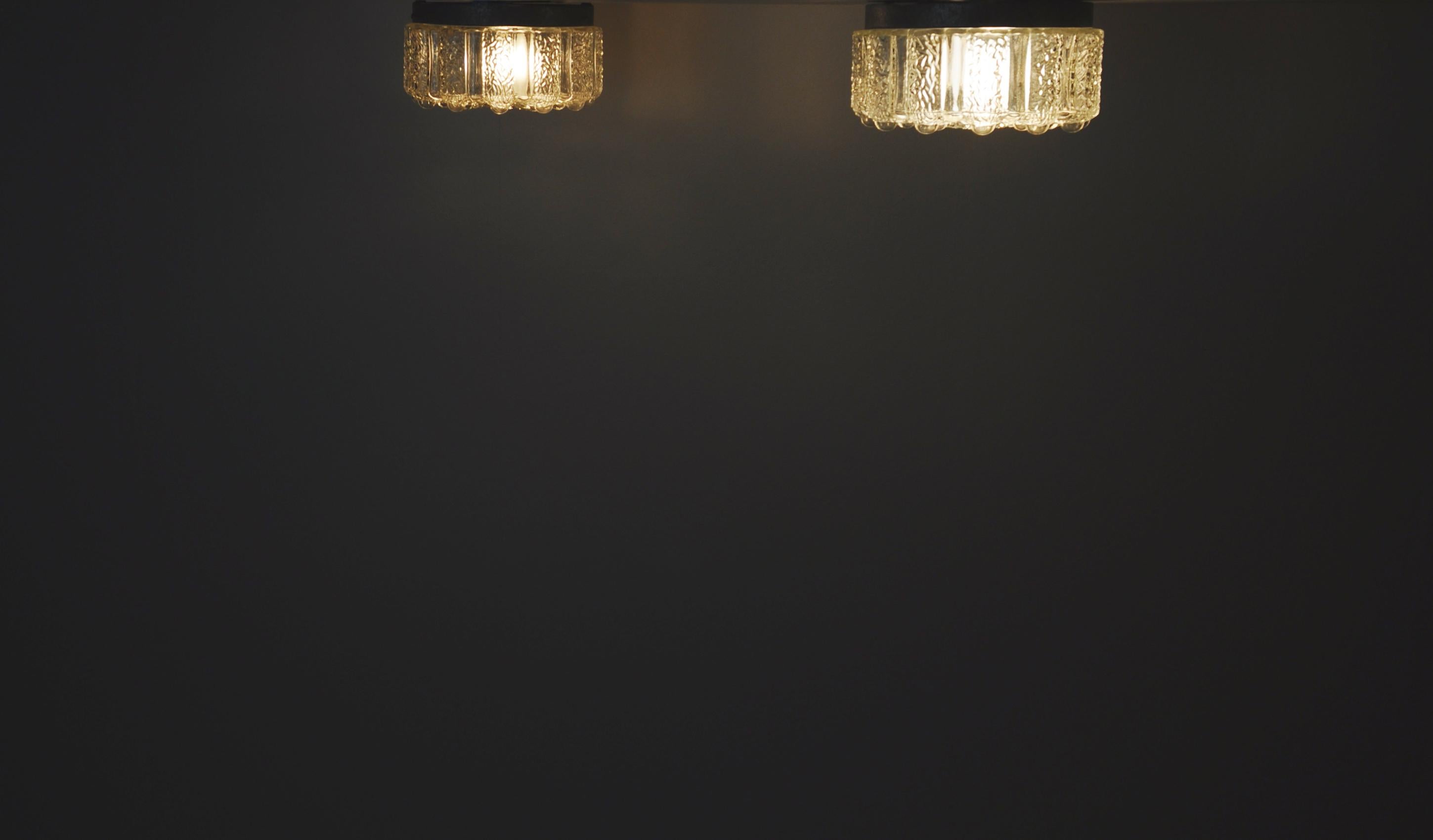 Pair of Danish Flush Mount Ceiling Lights 1