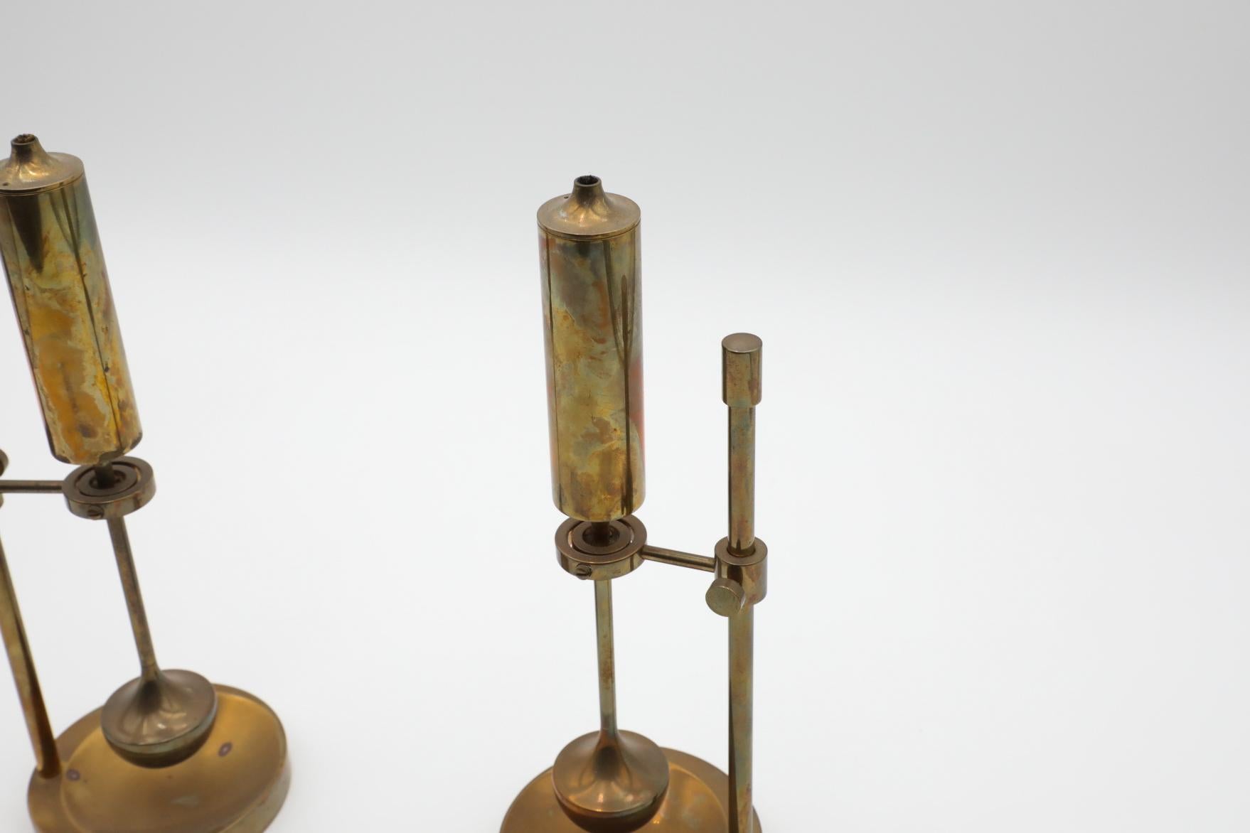 Paire de bougeoirs danois Gyroscopic « Copenhagen » en laiton par Ilse D. Ammonsen en vente 2