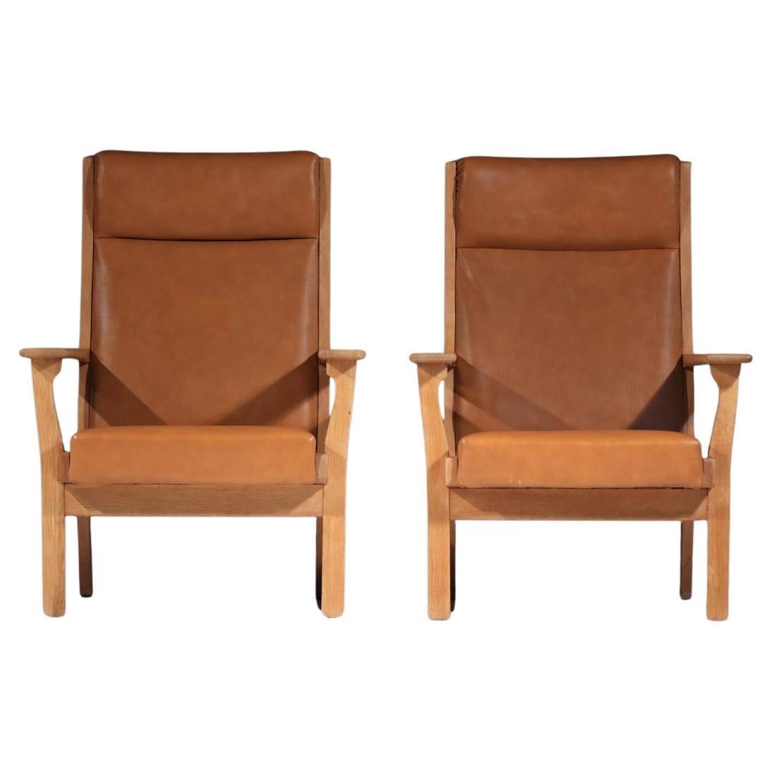 Coppia di poltrone danesi Hans Wegner per Getama GE181