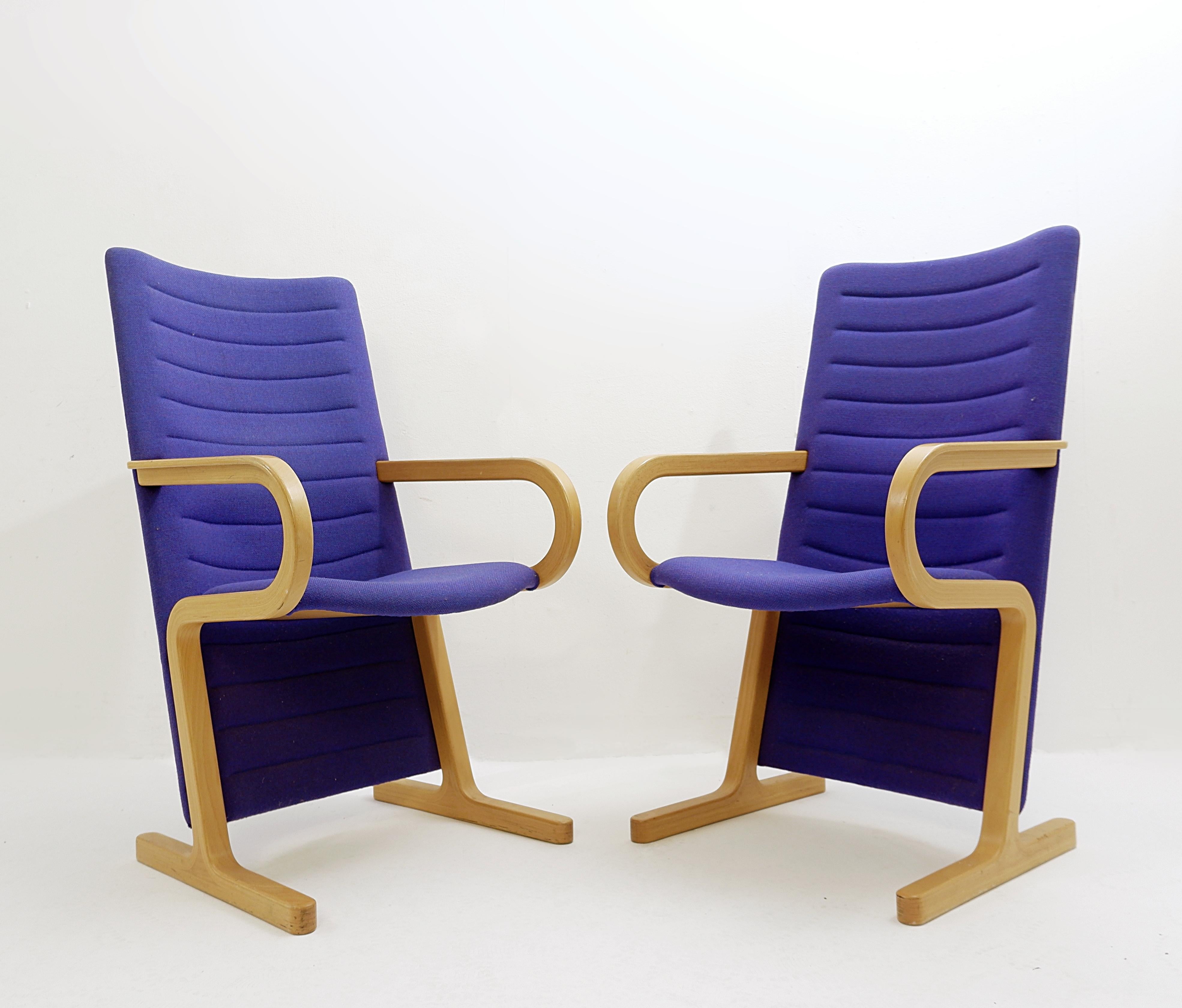 Pair of Danish High Back Armchairs by Rud Thygesen and Johnny Sørensen for Magnus Olesen - Durup - 1990s.