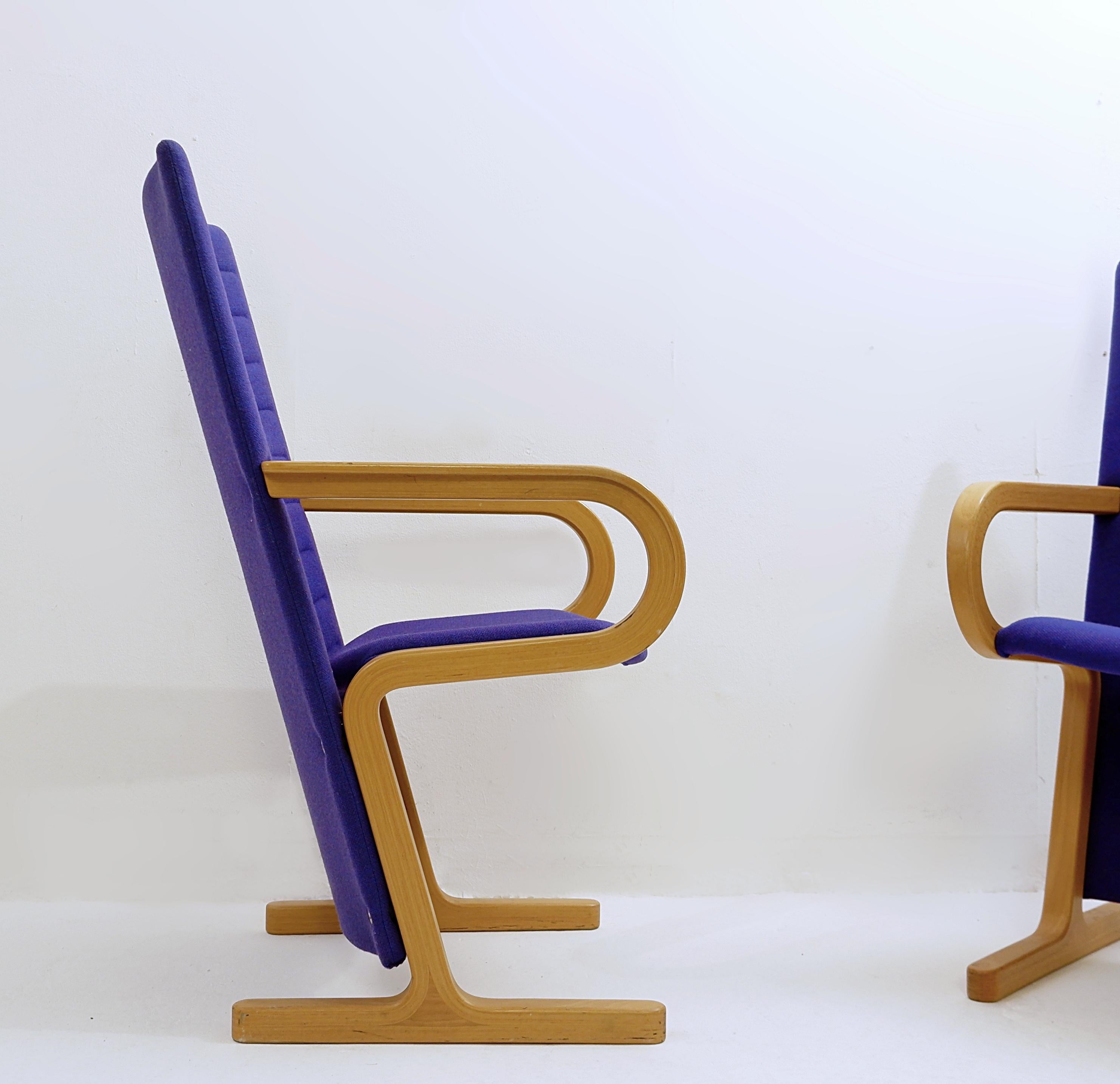 European Pair of Danish High Back Armchairs by Rud Thygesen and Johnny Sørensen