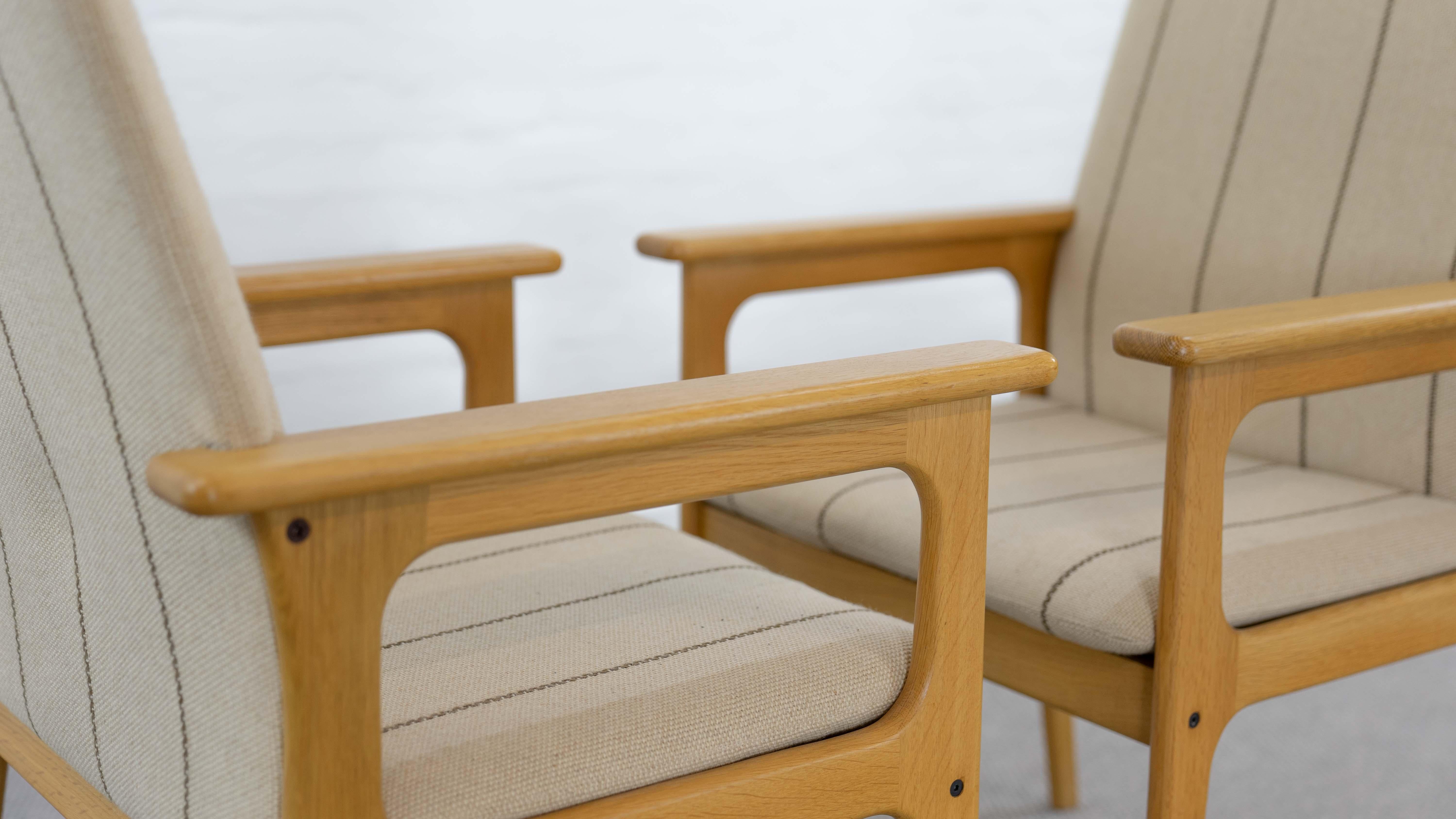 20th Century Pair of danish Highback Chairs by Domus Danica in oakwood For Sale