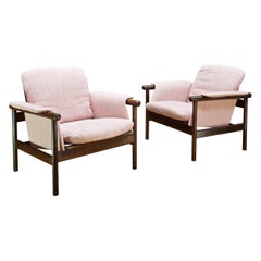 Pair of Danish Illum Wikkelsø Brazilian Rosewood Wikki Lounge Chairs Midcentury