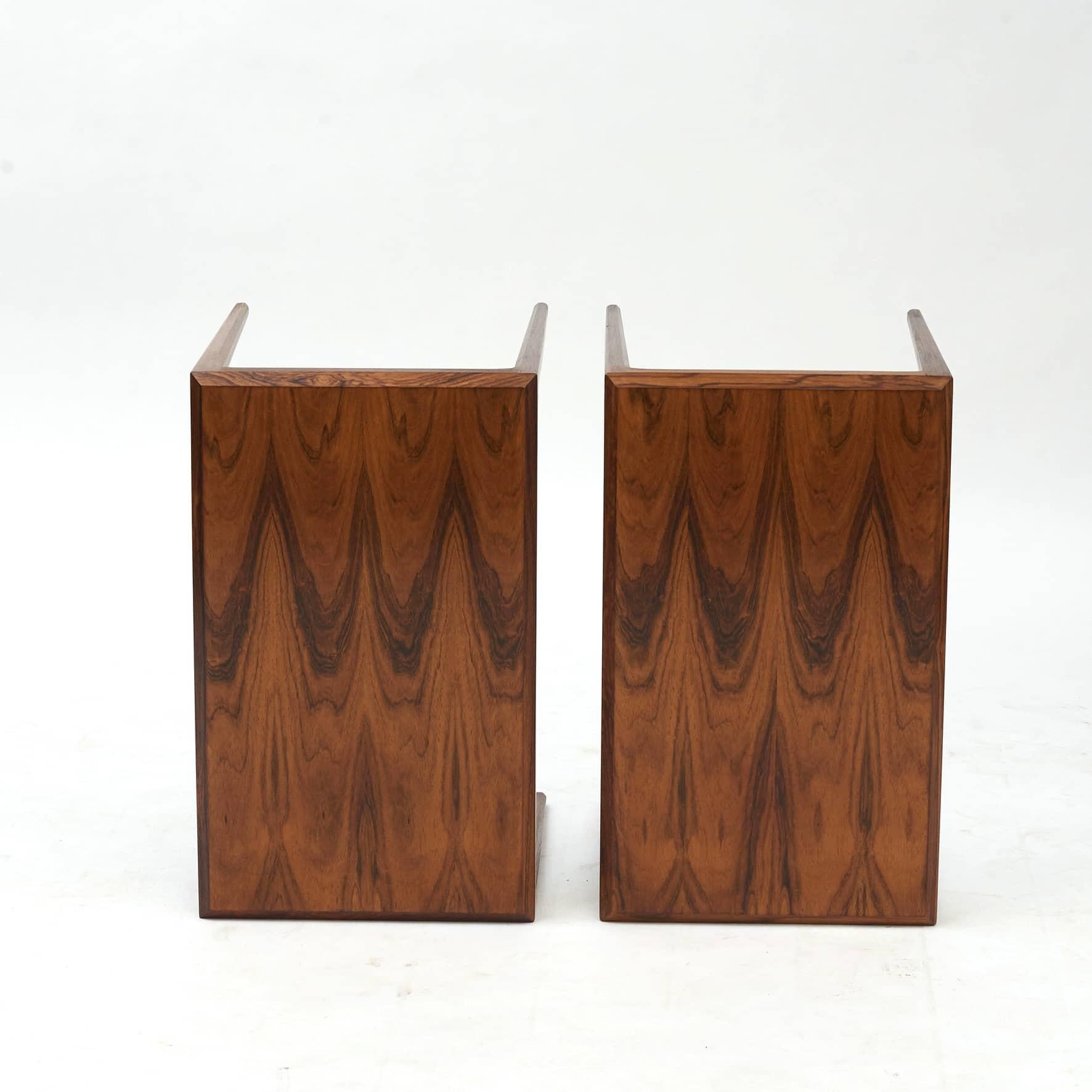 Polished Pair of Danish Johannes Andersen Side Tables