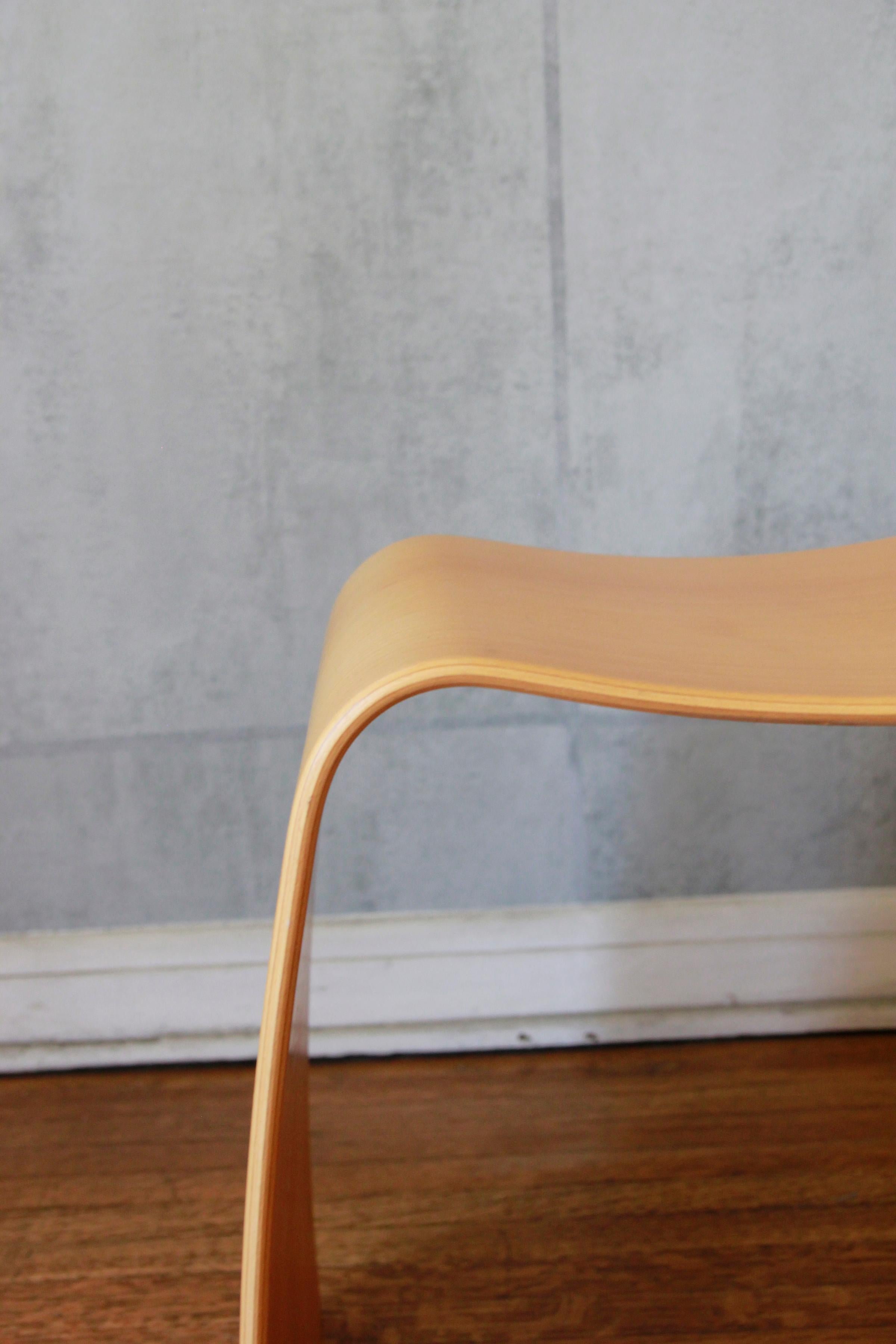 Pair of curved cherry veneer by Jørgen Møller designed 2000 for Askman.