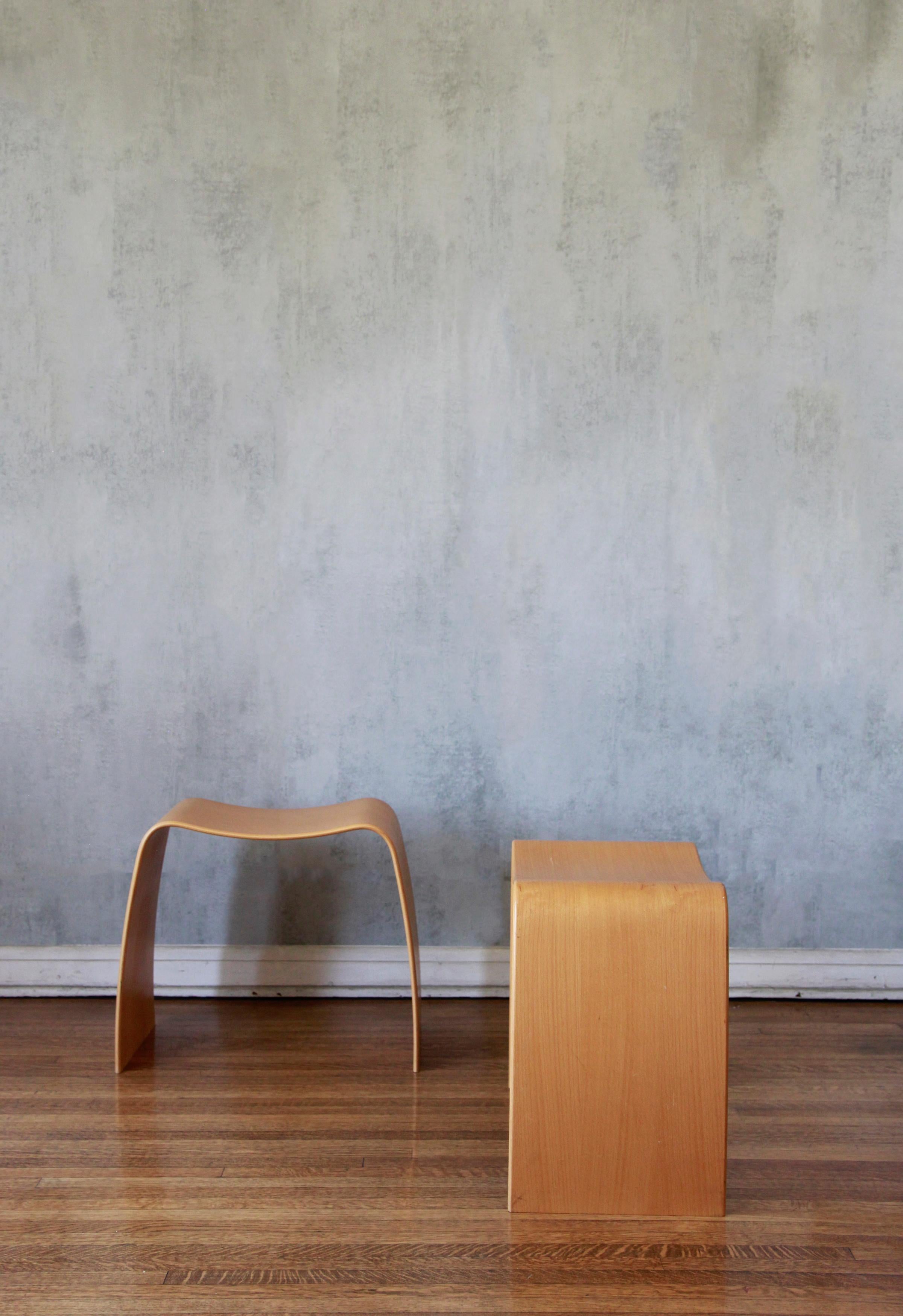 Wood Pair of Danish Jørgen Møller M-Stools