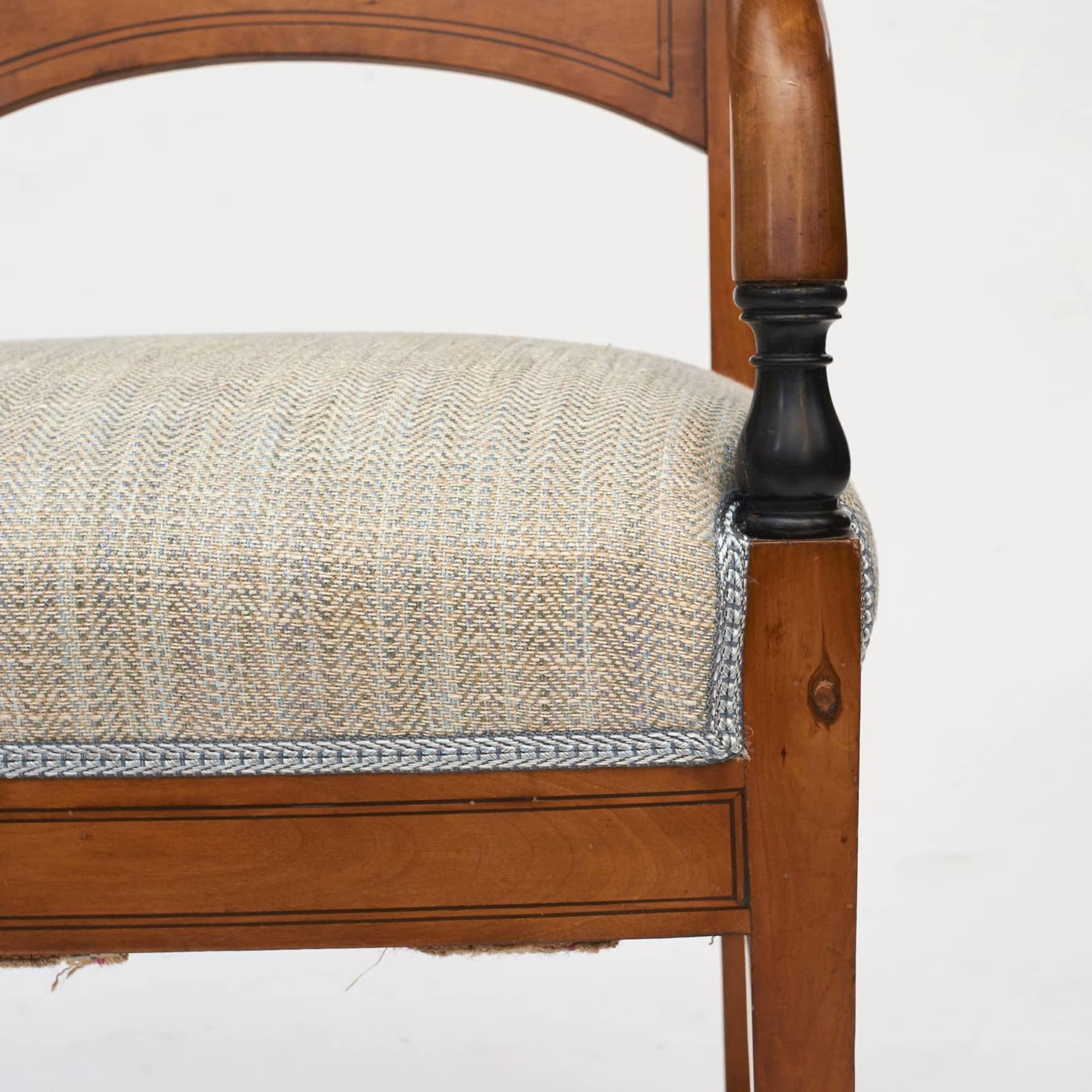 Pair of Danish Late Empire Birch Armchairs With Inlay, 1810-1820 For Sale 4