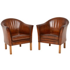 Pair of Danish Leather Armchairs by Mogens Hansen