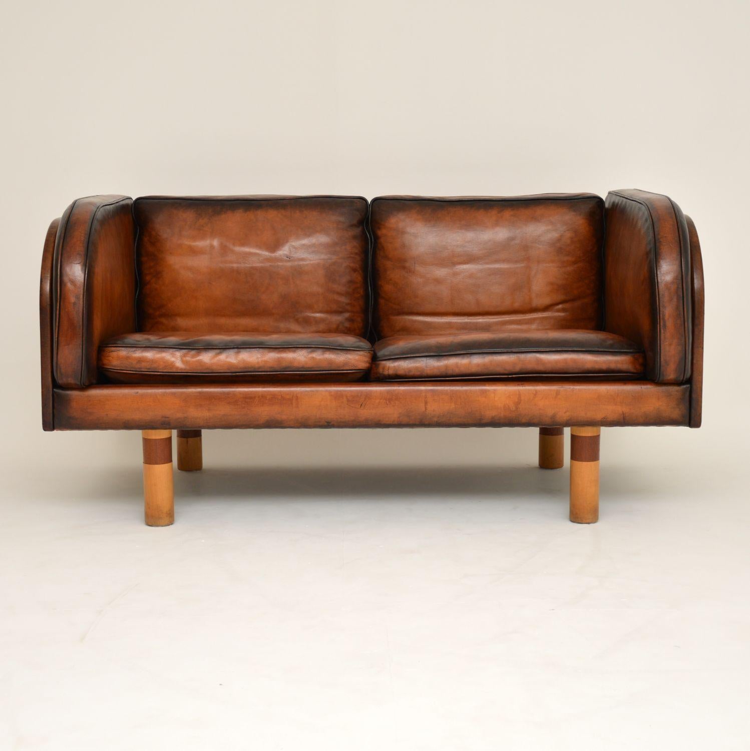 Late 20th Century Pair of Danish Leather Vintage Sofas by Jorgen Gammelgaard