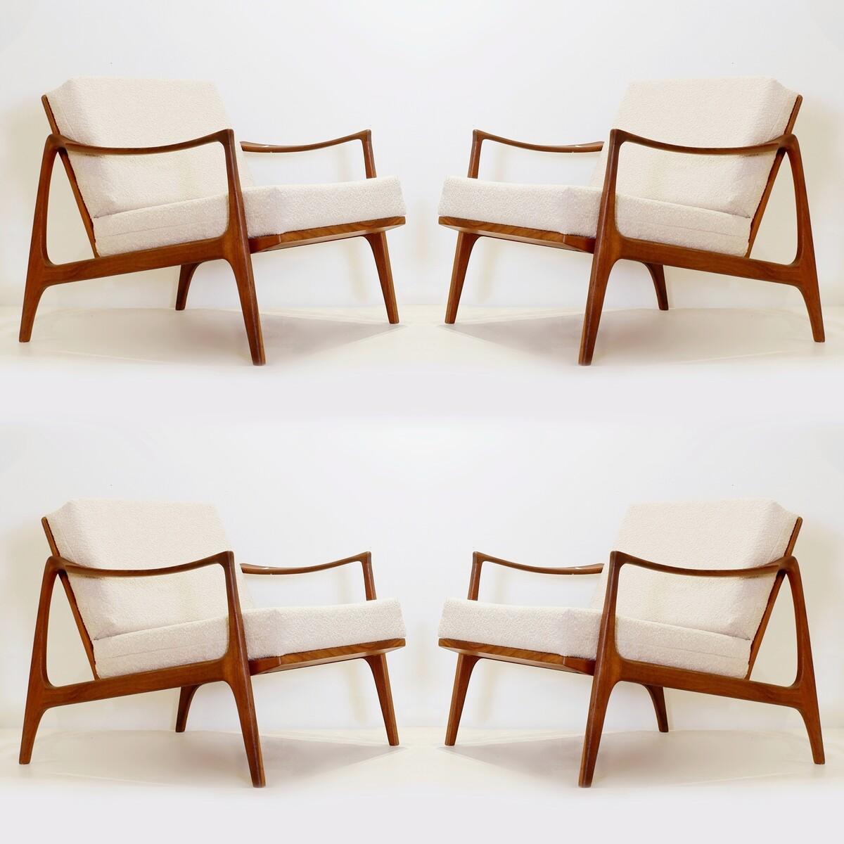 Pair of Danish Lounge Chairs by Grete Jalk 1960s - 2 pairs available
Sold in pairs 
Price for a pair : 3750€
Dimensions  :
D:  77 cm (30.31