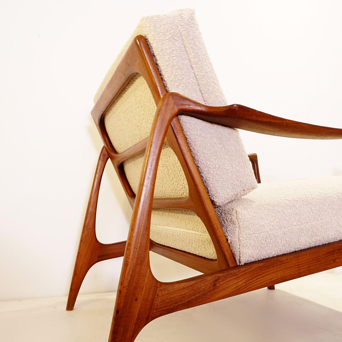 Wood Pair of Danish Lounge Chairs by Grete Jalk 1960s - 2 pairs available For Sale