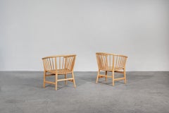 Pair of Danish Lounge Chairs by Hans J. Wegner for PP Mobler, Denmark 1973