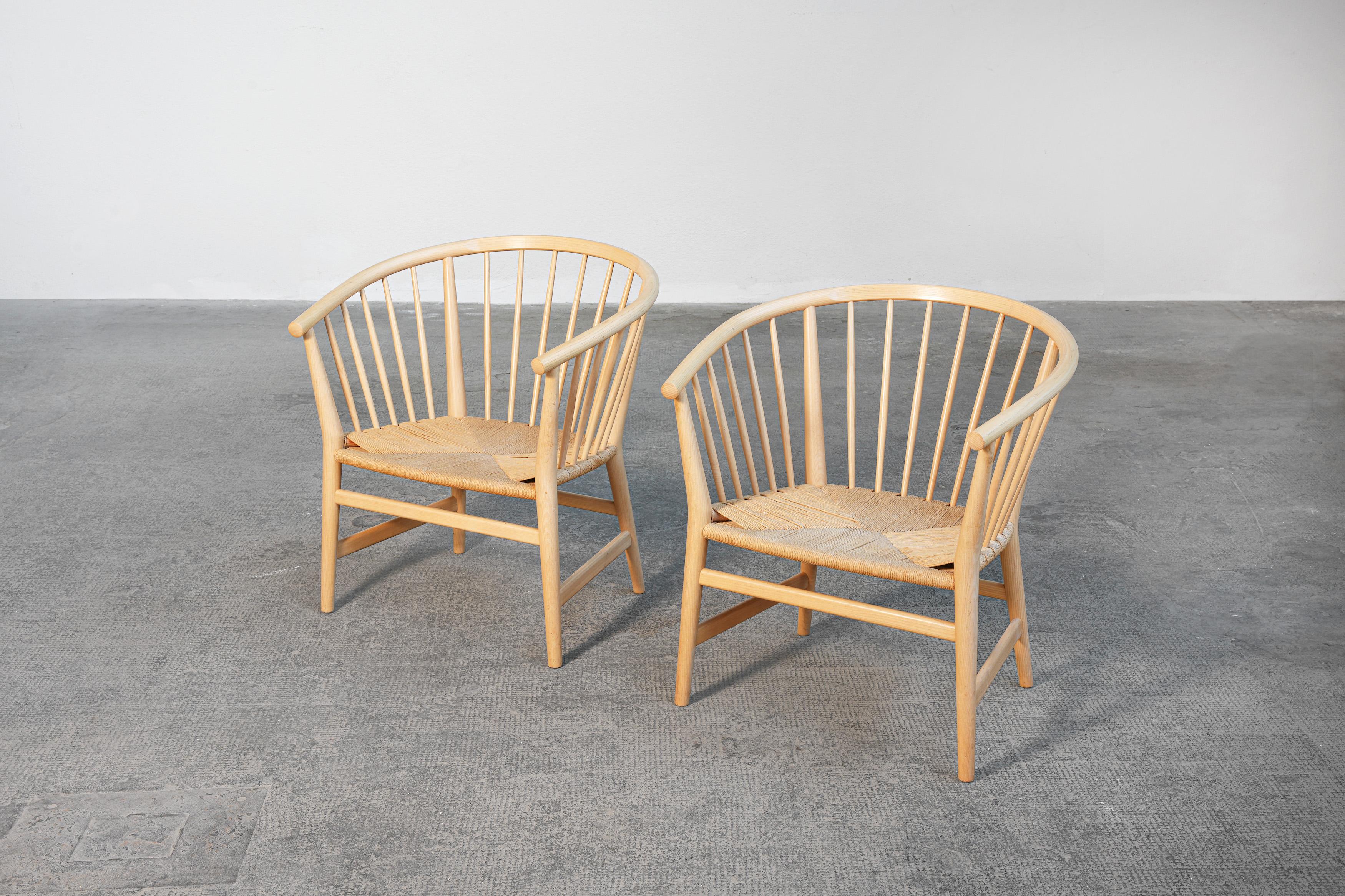 20ième siècle Paire de fauteuils de salon danois par Hans J. Wegner pour PP Mobler, Danemark 1973 en vente