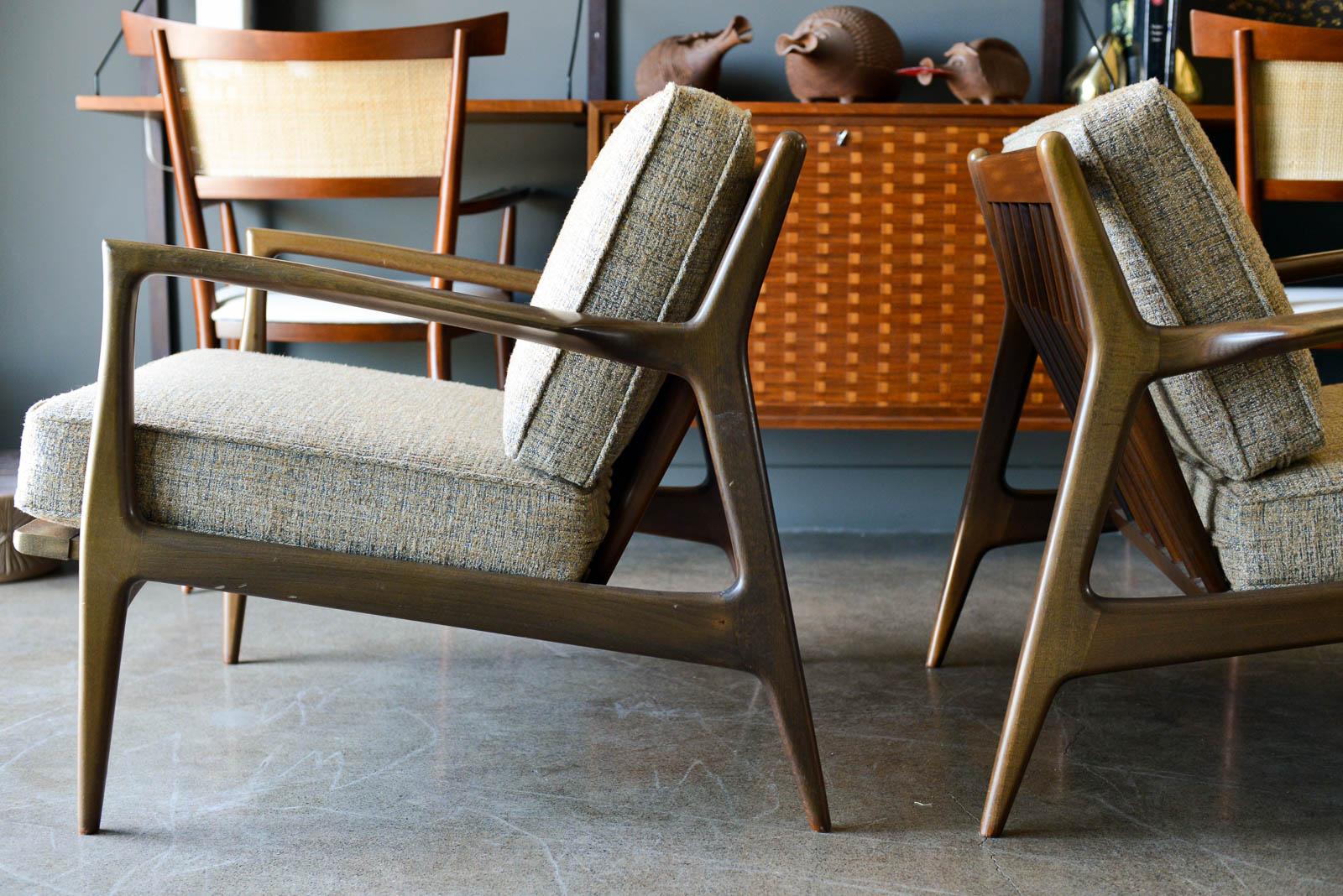 Mid-20th Century Pair of Danish Lounge Chairs by I. B. Kofod-Larsen for Selig, circa 1965