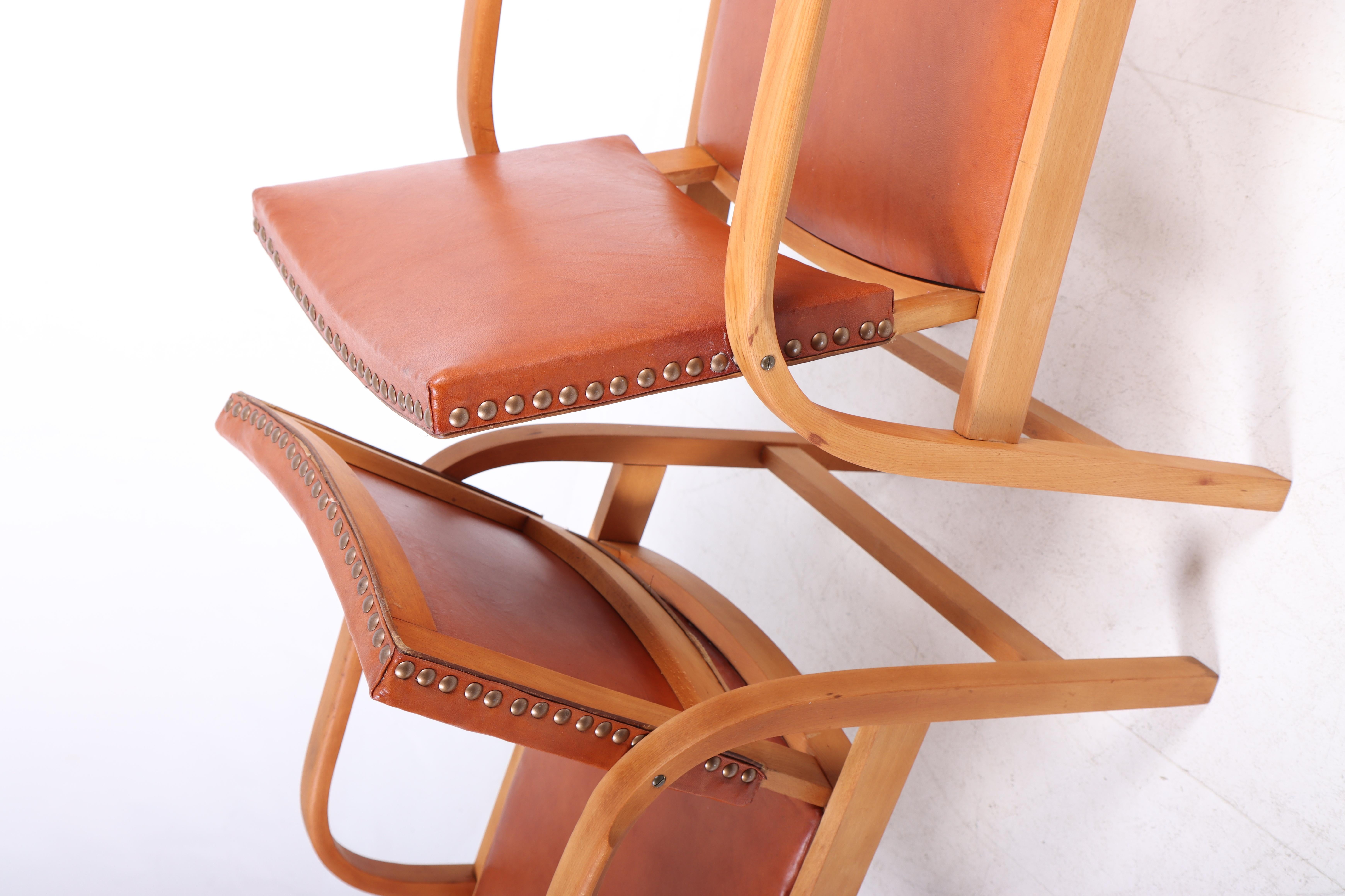 Mid-20th Century Pair of Danish Lounge Chairs by Magnus L. Stephensen, 1940s For Sale