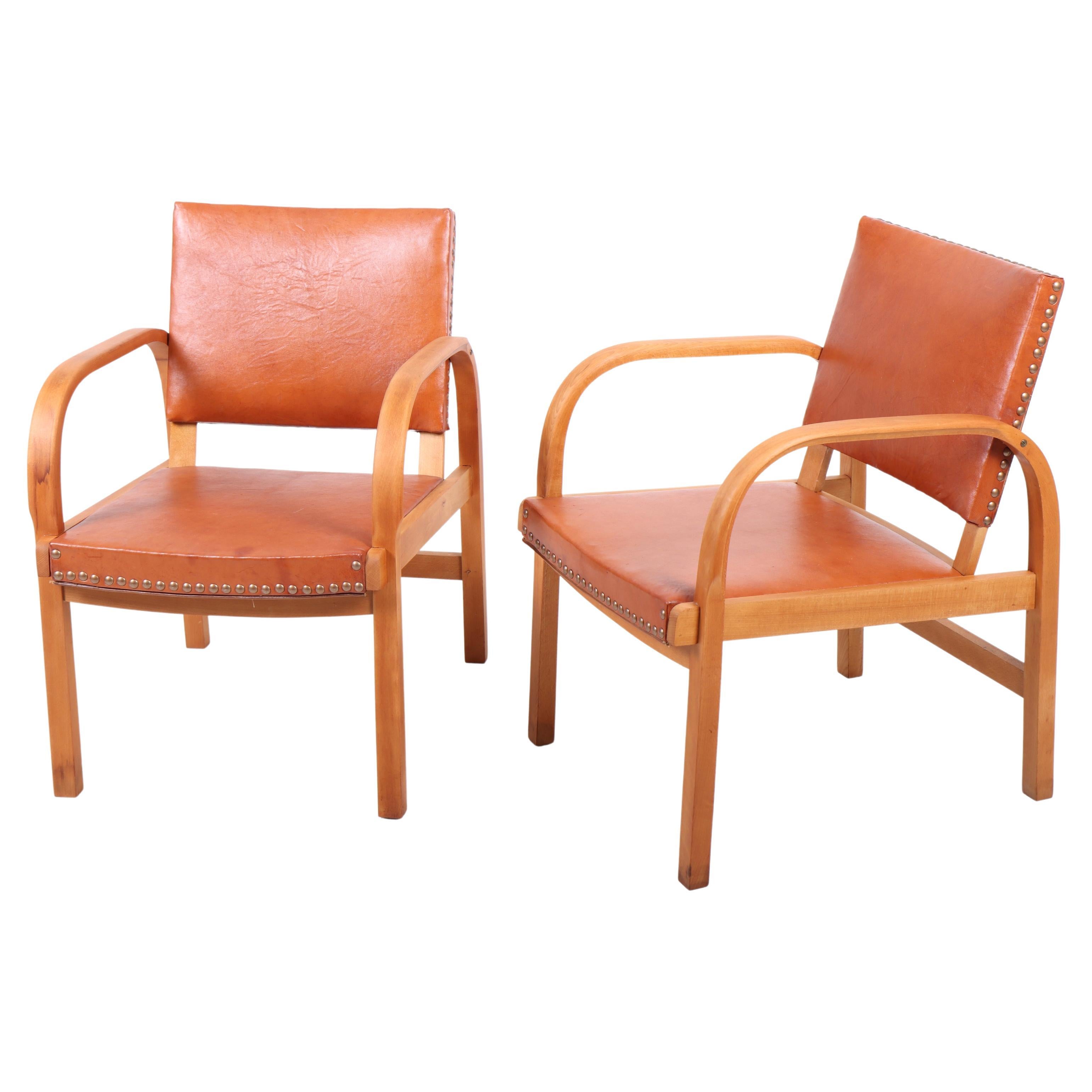 Pair of Danish Lounge Chairs by Magnus L. Stephensen, 1940s For Sale
