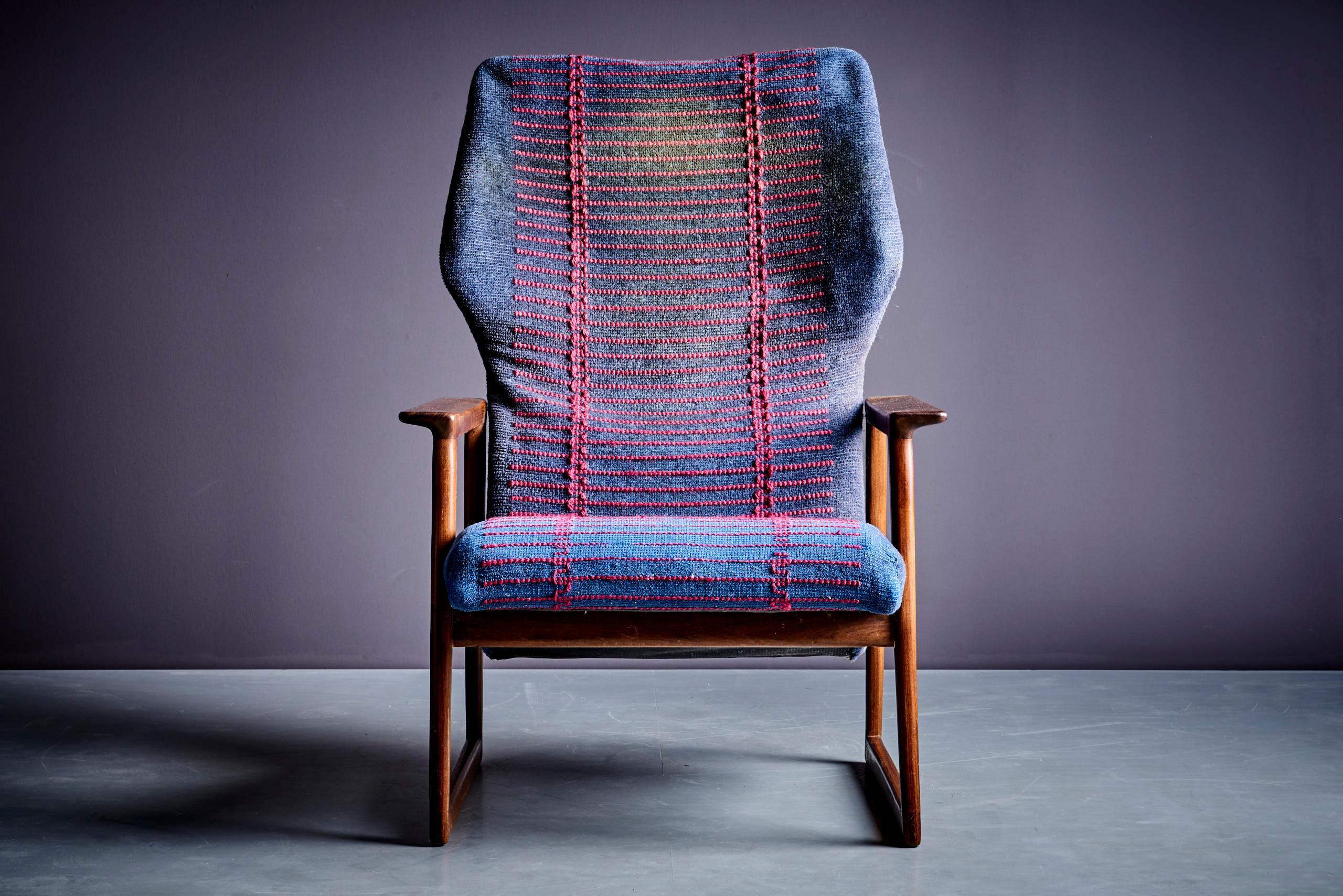 Paar dänische Loungesessel in Rosa und Blau, Dänemark, 1960er Jahre (20. Jahrhundert) im Angebot