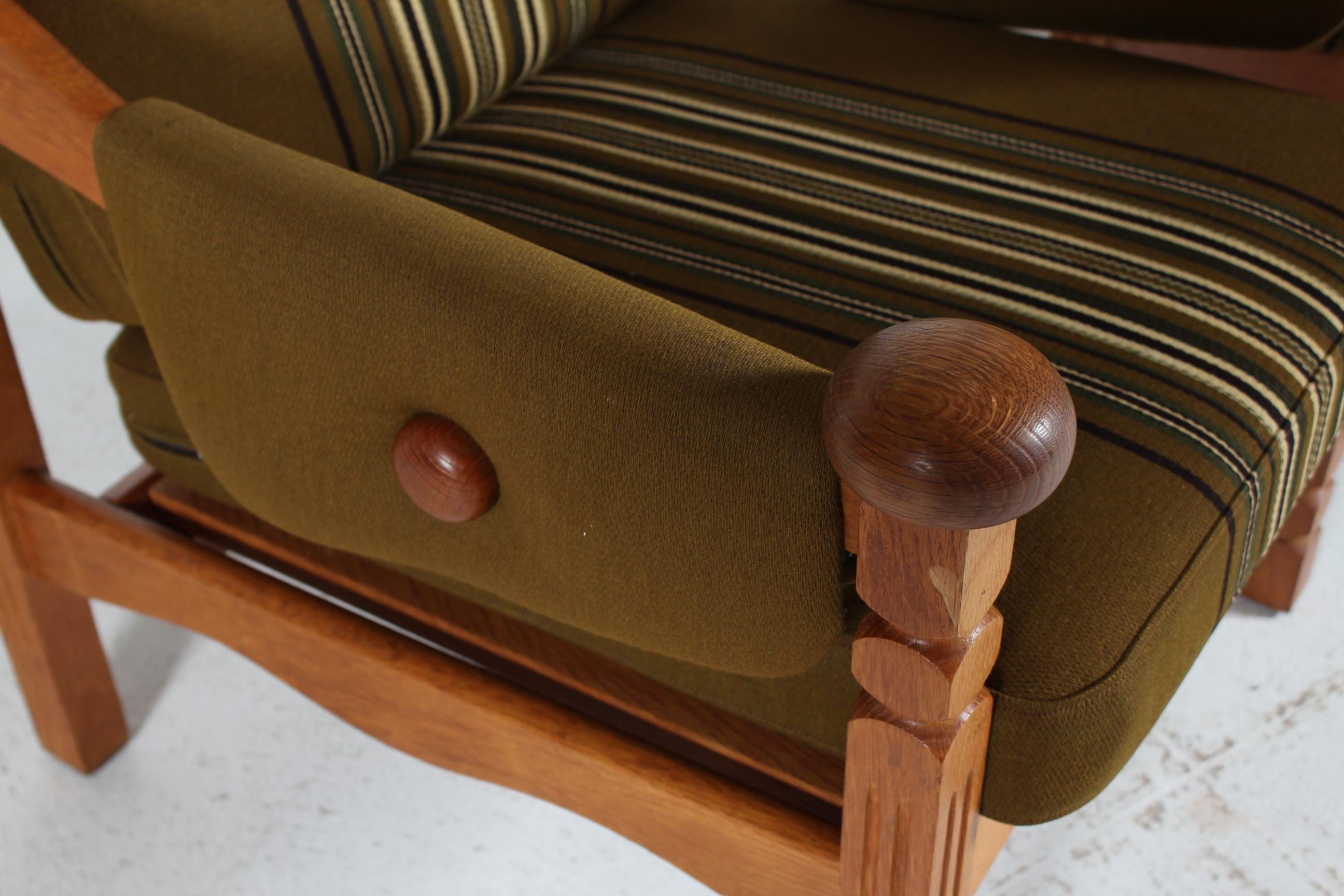 Fin du 20e siècle Paire de chaises longues danoises en Oak massif dans le style Henning Kjærnulf 1970 en vente