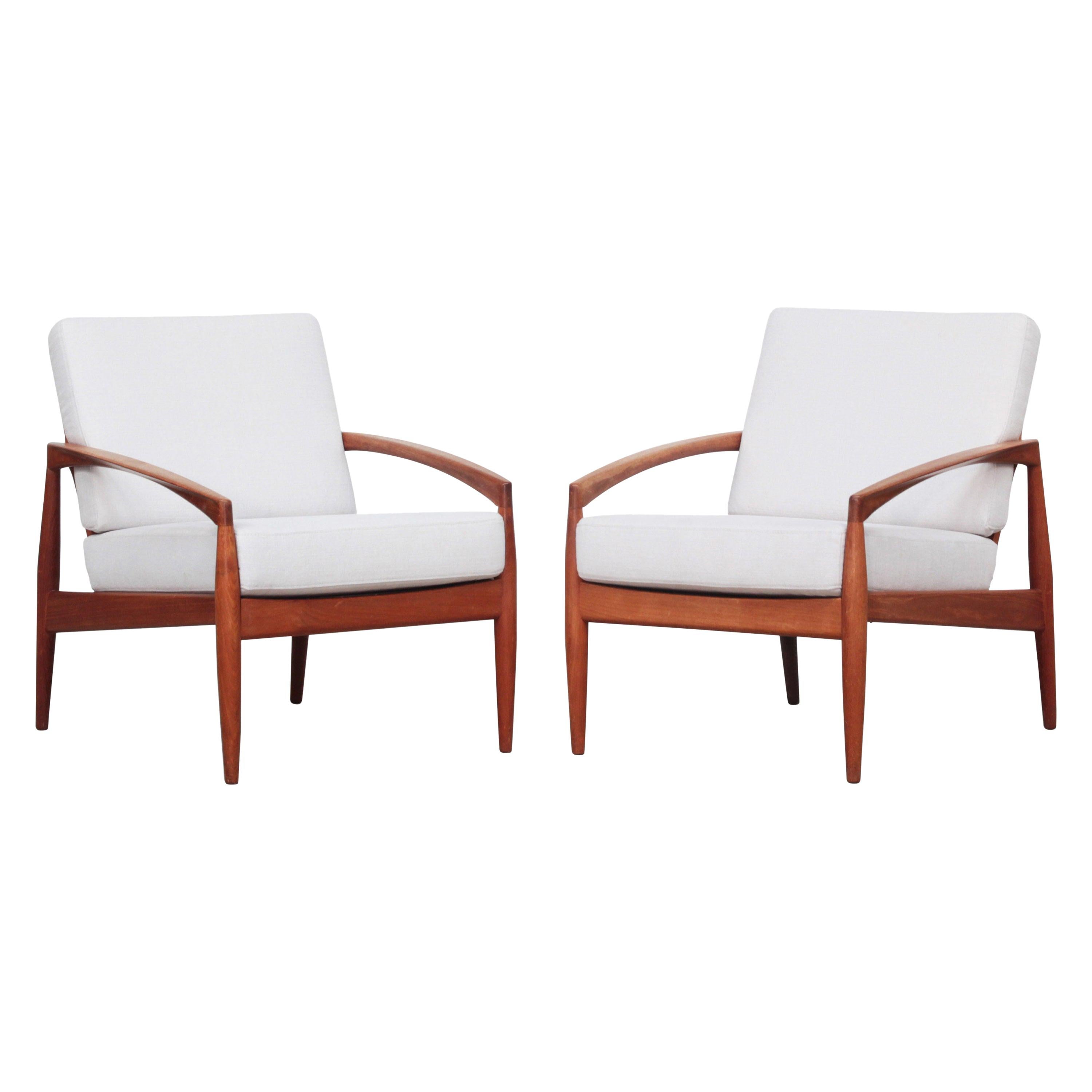 Pair of Danish Lounge Easy Chairs by Kai Kristiansen for Magnus Olesen in Teak