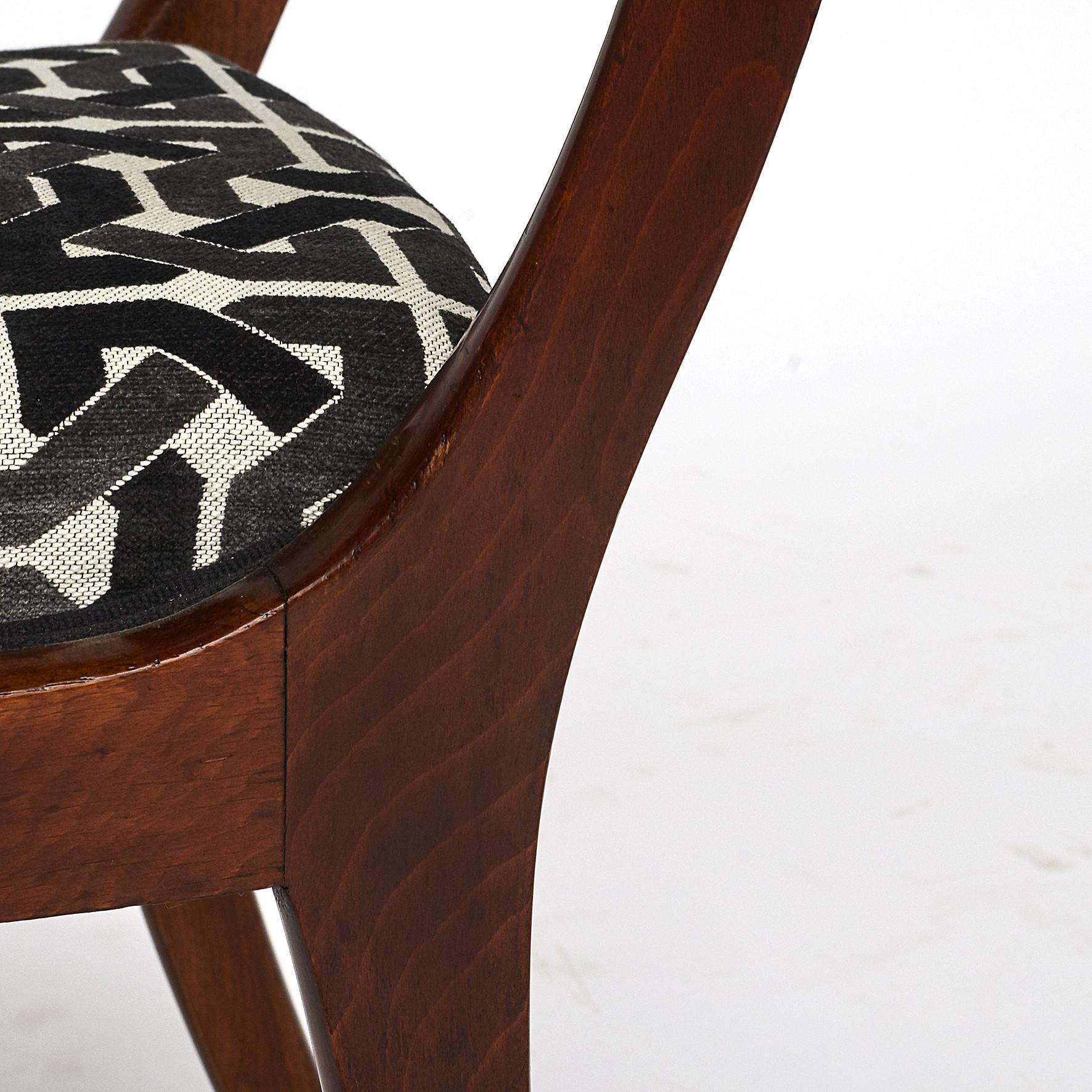 Fabric Pair of Danish Mahogany Klismos Chairs