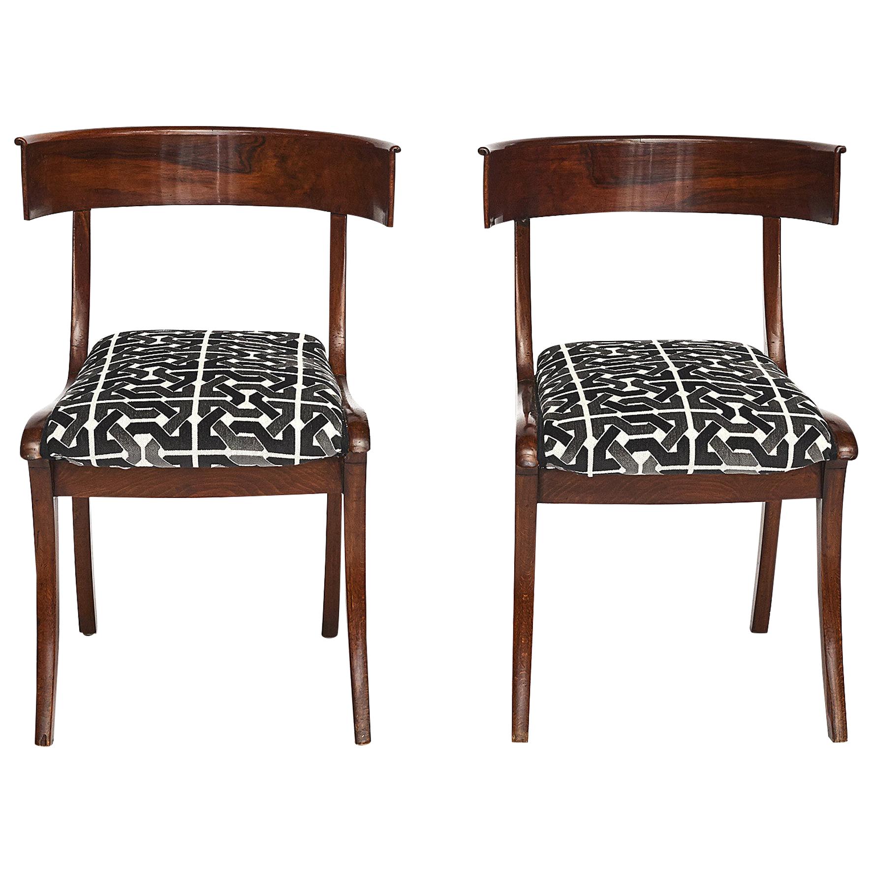 Pair of Danish Mahogany Klismos Chairs