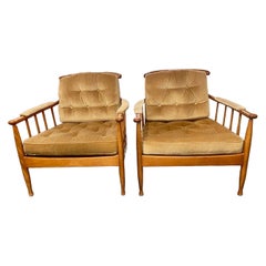 Pair of Danish MCM Walnut Armchairs