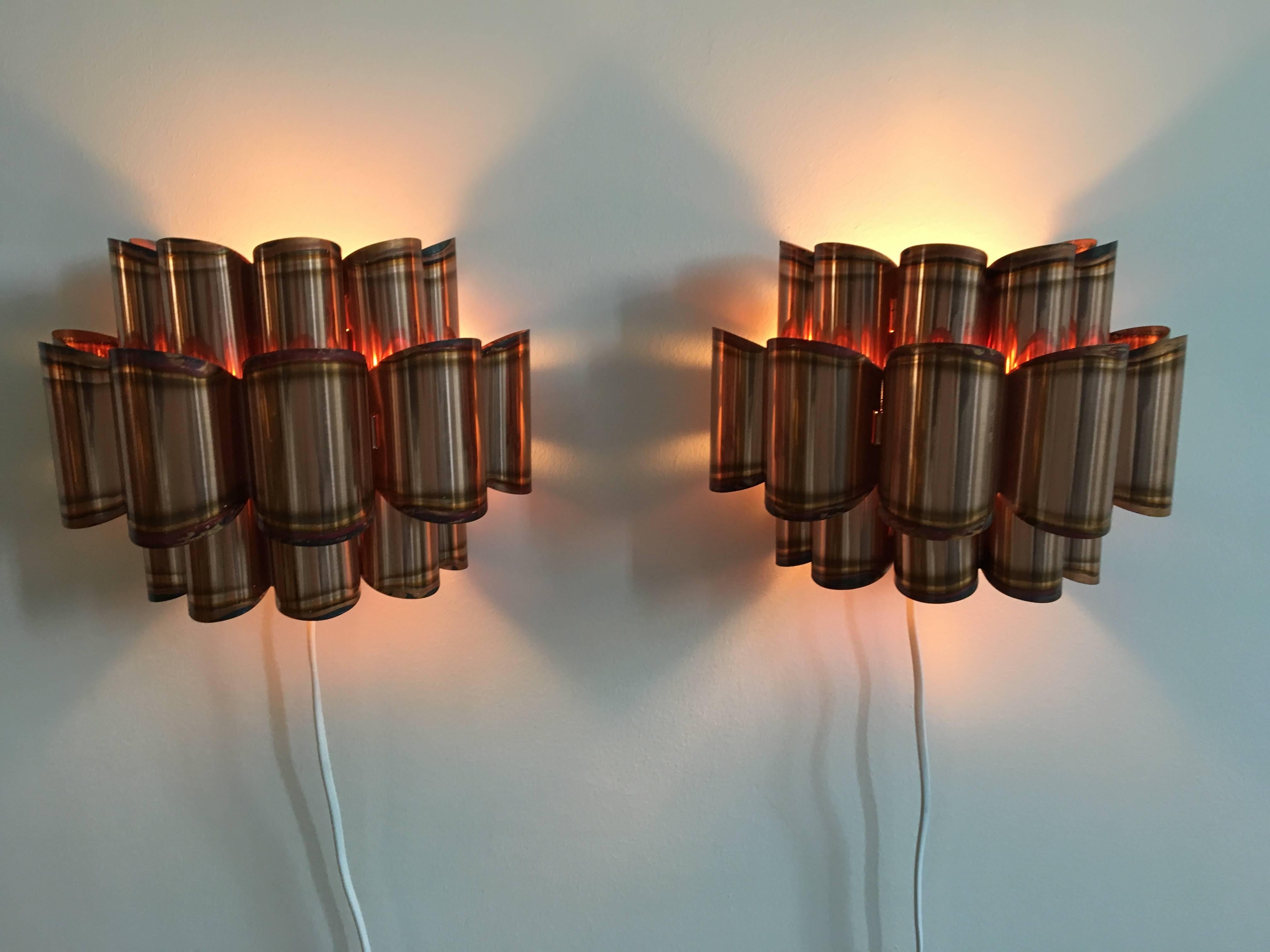 Mid-Century Modern Pair of Danish Midcentury Copper Wall Lights by Verner Schou