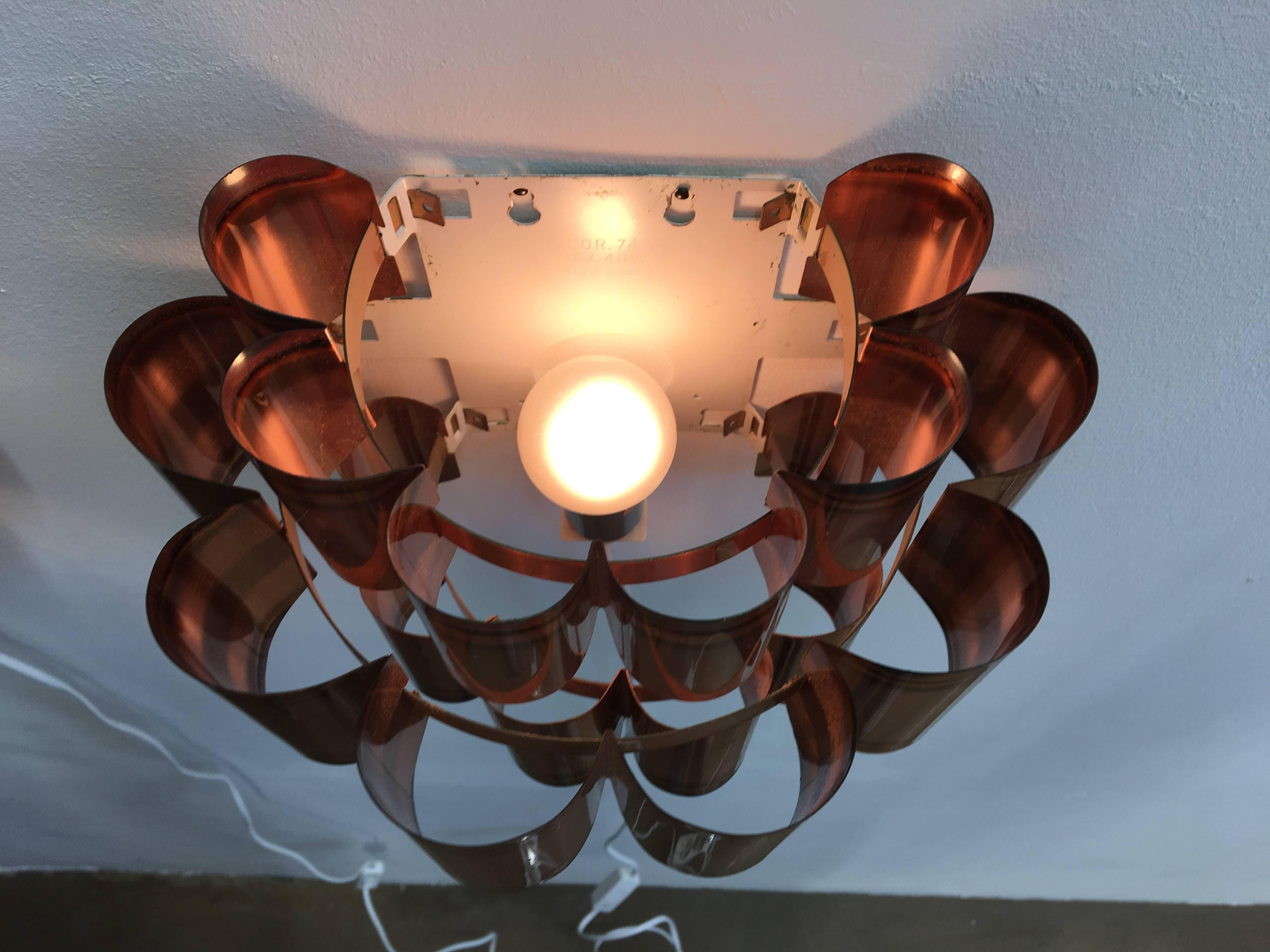 20th Century Pair of Danish Midcentury Copper Wall Lights by Verner Schou