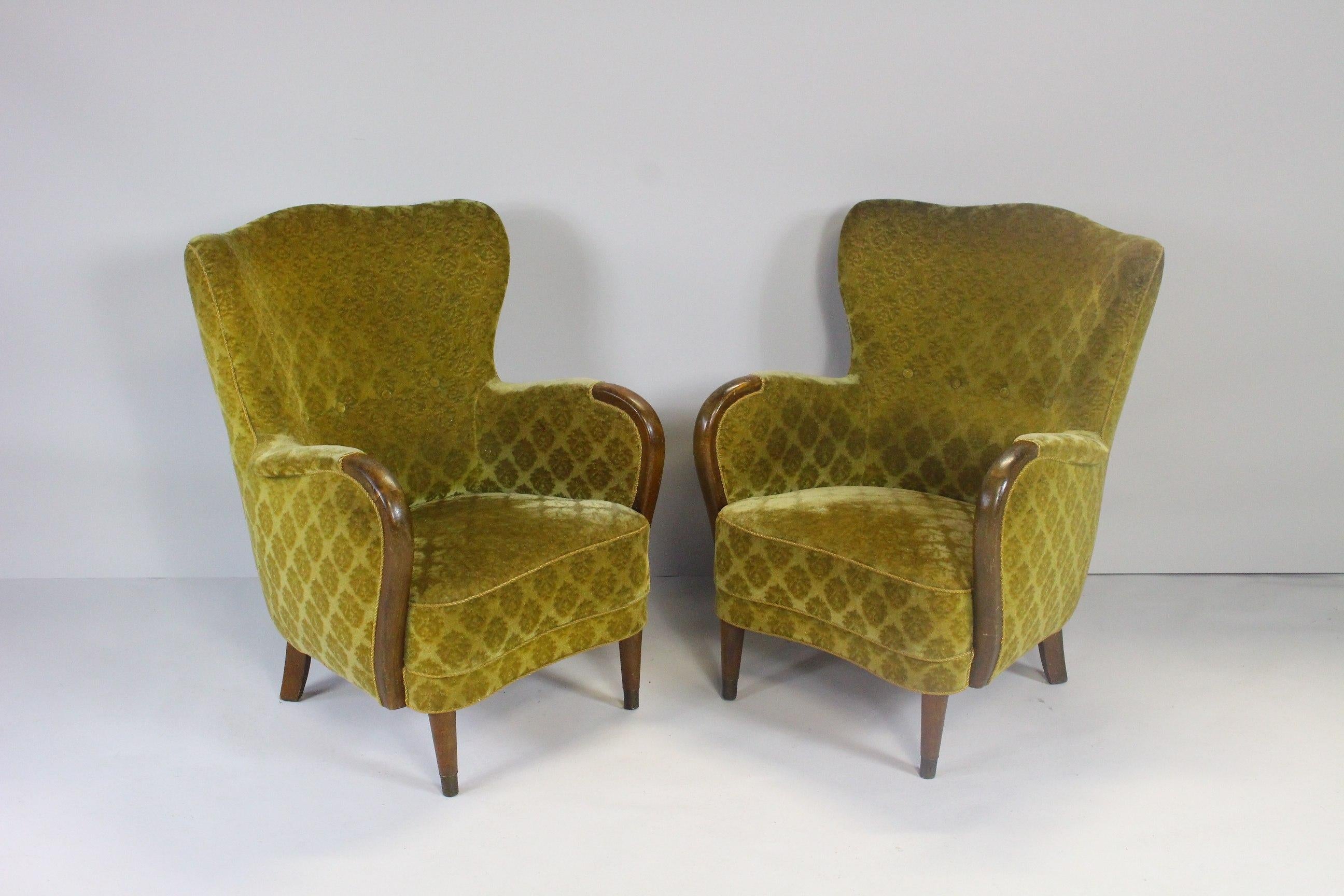 Mid-Century Modern Paire de fauteuils danois du milieu du sicle, annes 1950 en vente