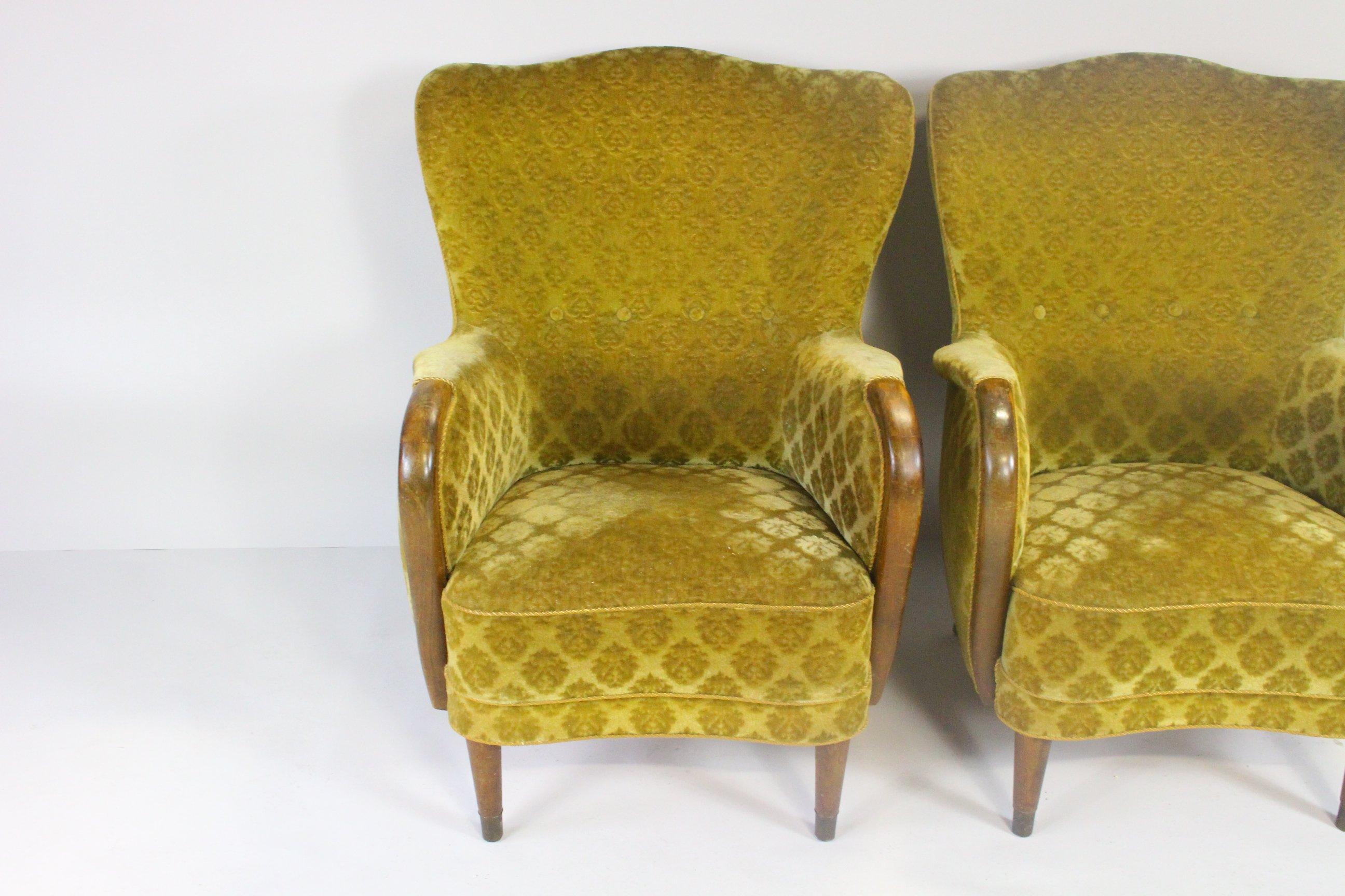 Mid-Century Modern Pair of Danish Mid Century Armchairs, 1950s For Sale