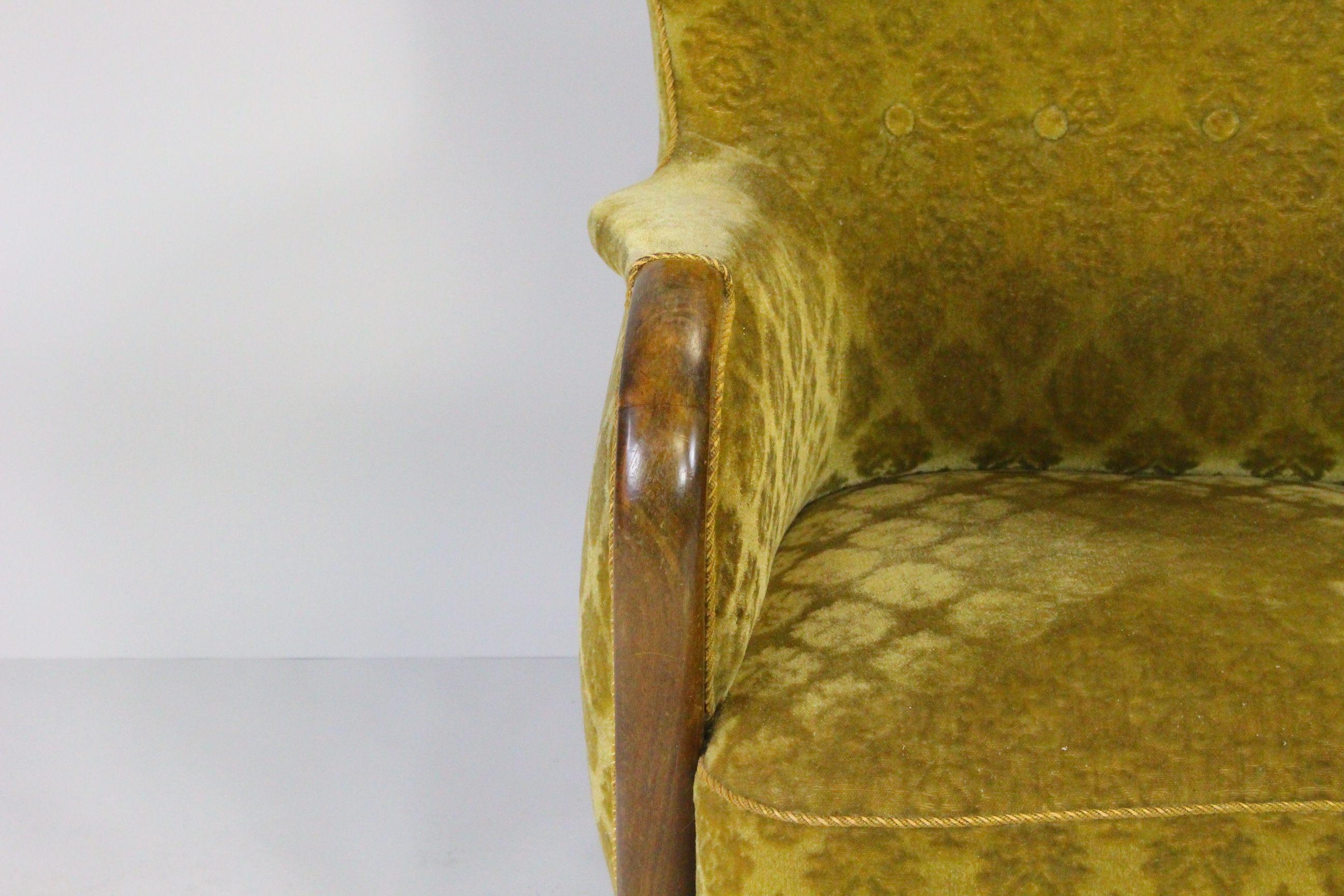 Tissu Paire de fauteuils danois du milieu du sicle, annes 1950 en vente