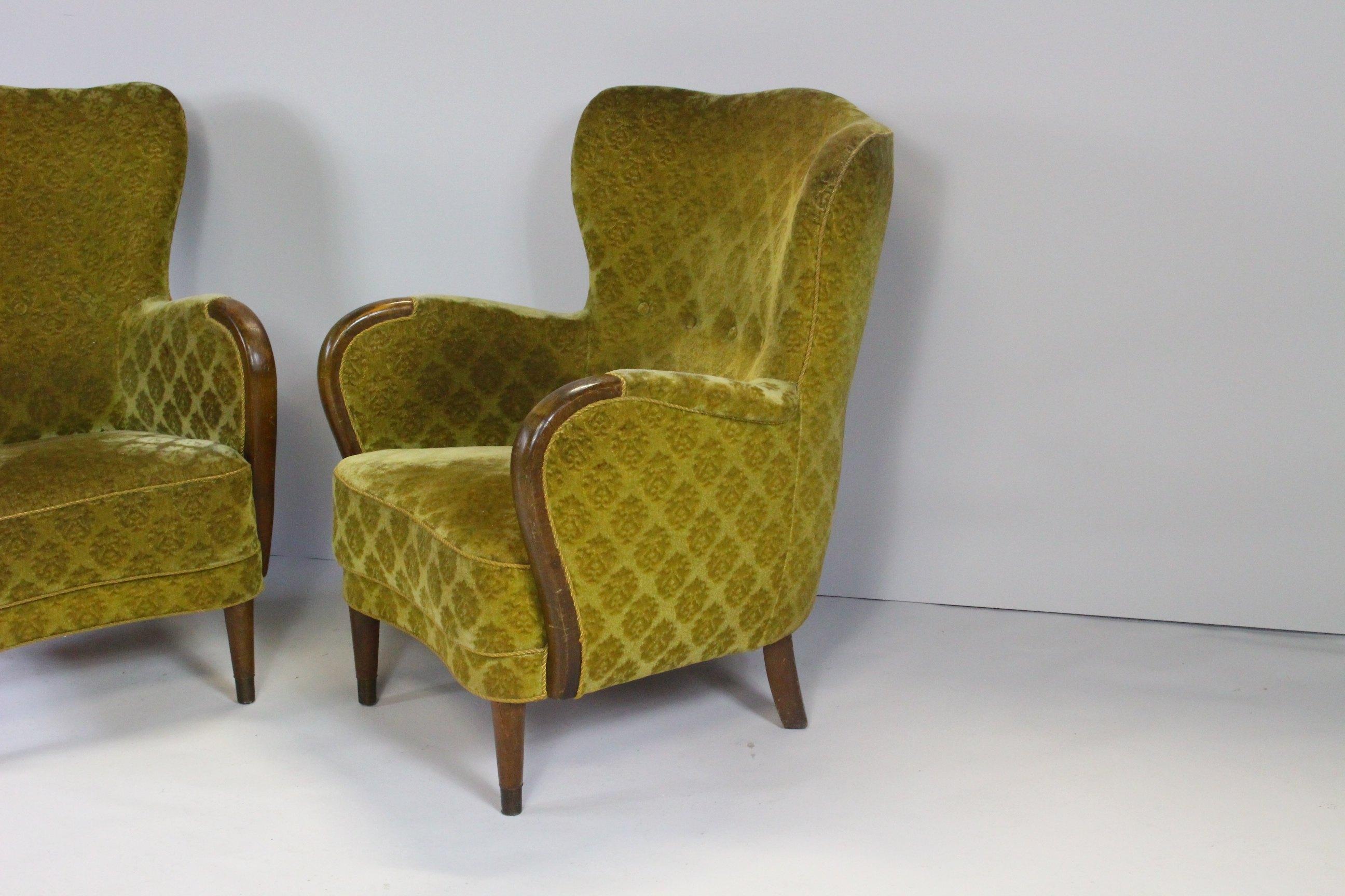Pair of Danish Mid Century Armchairs, 1950s For Sale 1