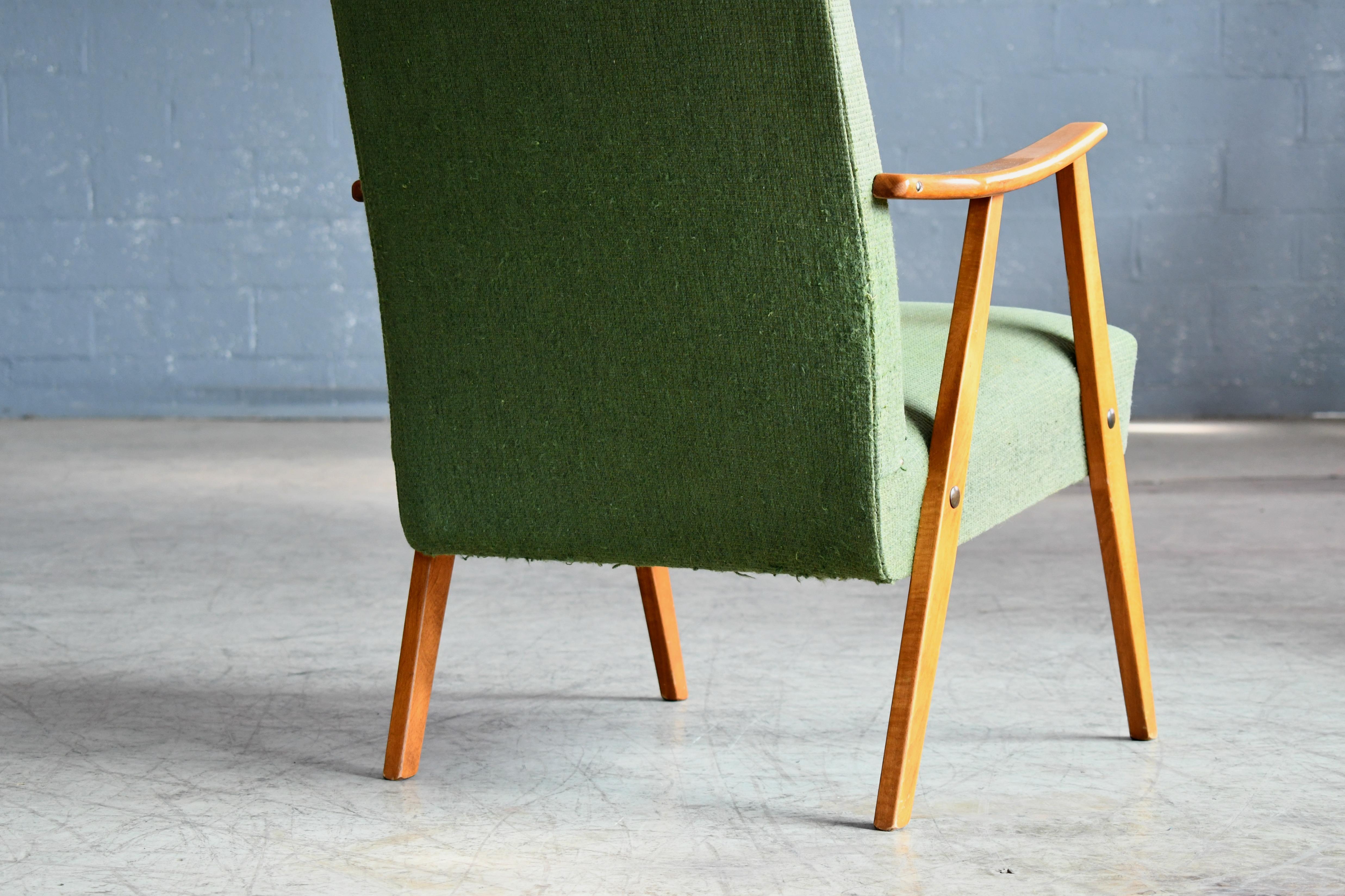 Pair of Danish Midcentury Arne Vodder Style Easy Chairs in Elmwood, 1960s 3