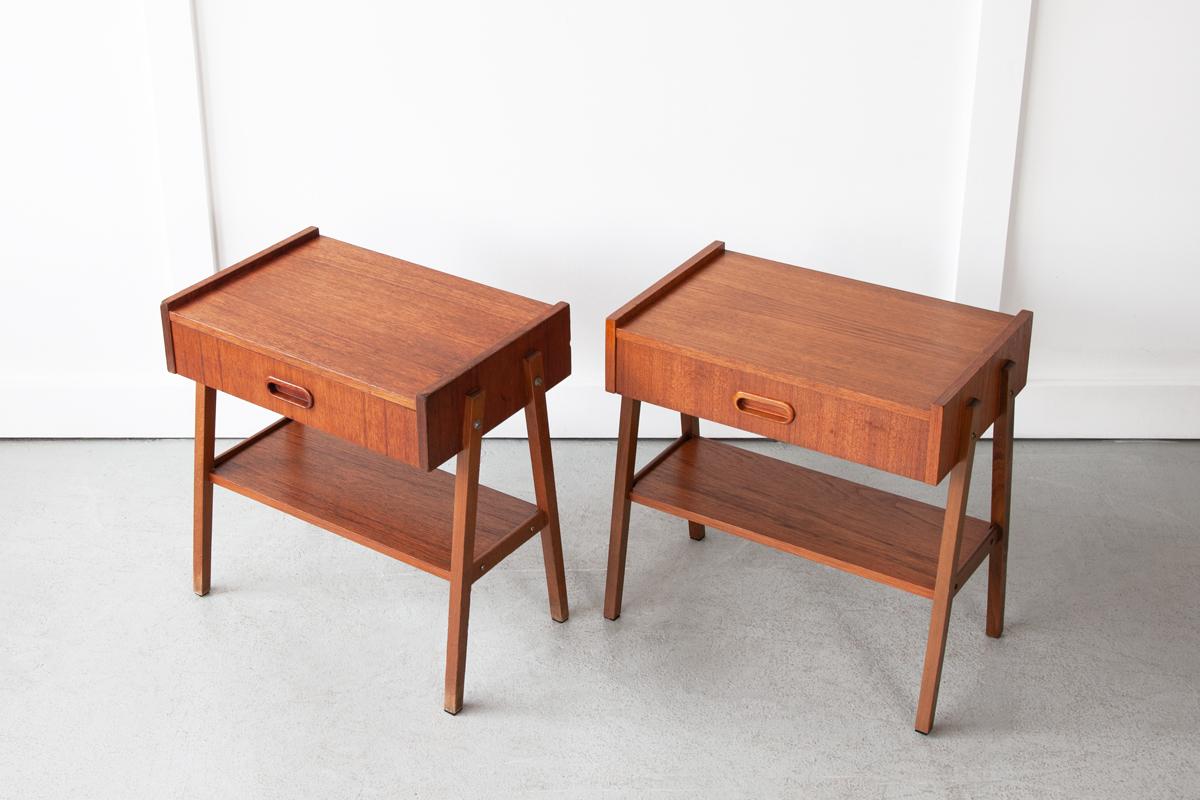 Pair of Danish, Mid Century, Bedside Tables by Ulferts Mobler of Sweden 1