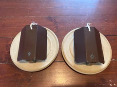 Coppia di lampade da parete a disco singolo in ceramica danese della metà del secolo scorso di Noomi Backhausen