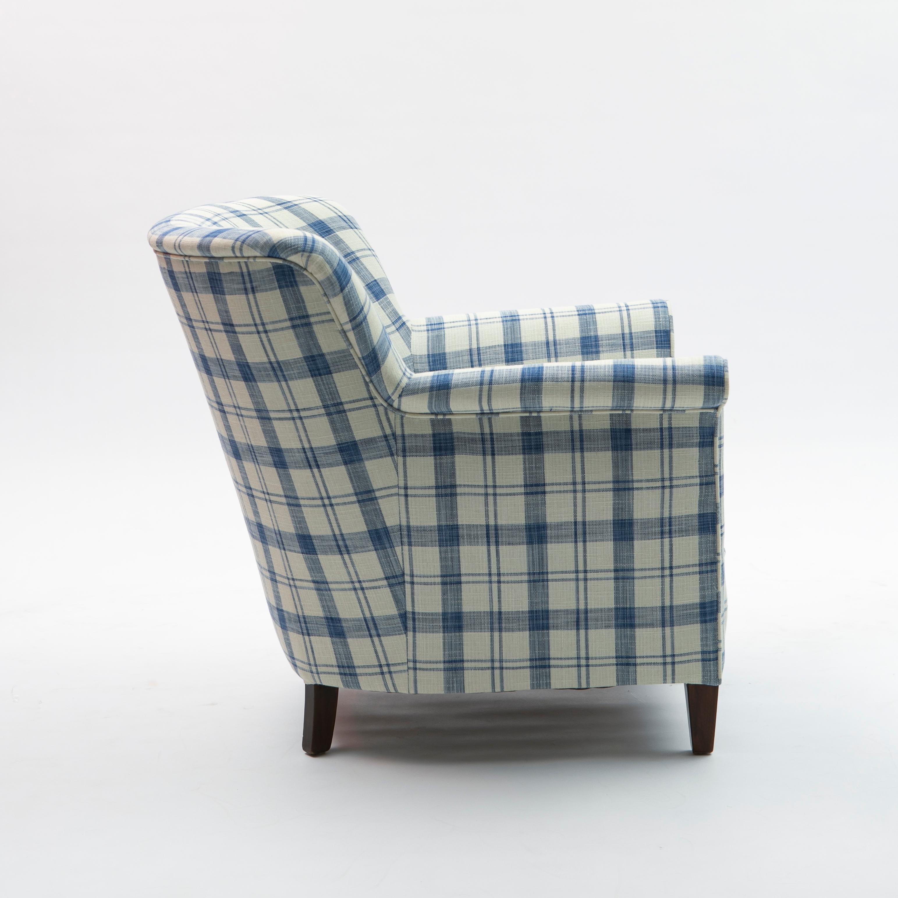 Pair of Danish Midcentury Easy Chairs Checkered Fabric In Good Condition For Sale In Kastrup, DK