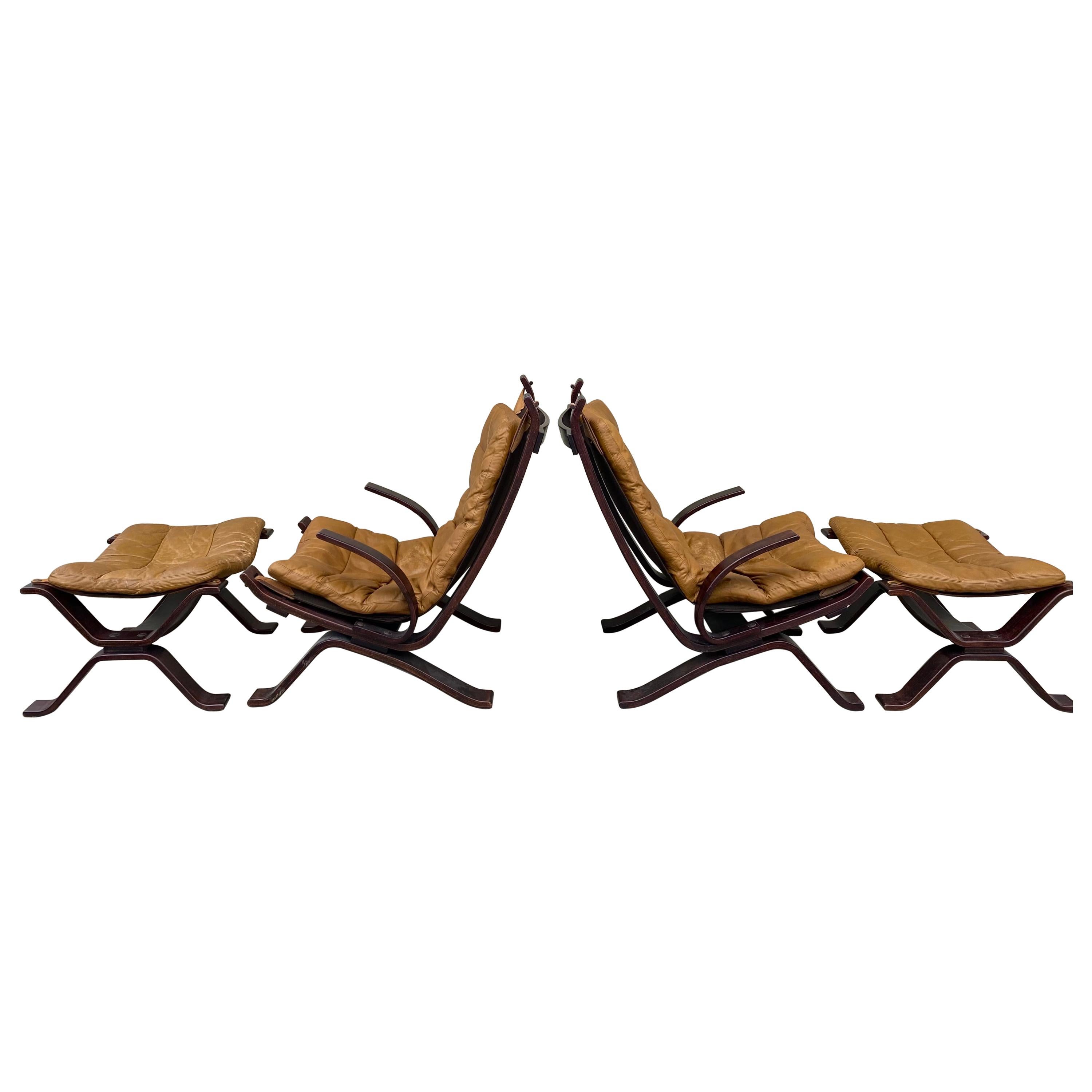 Pair of Danish Mid-Century 'Focus' Lounge Chair & Ottoman by Bramin